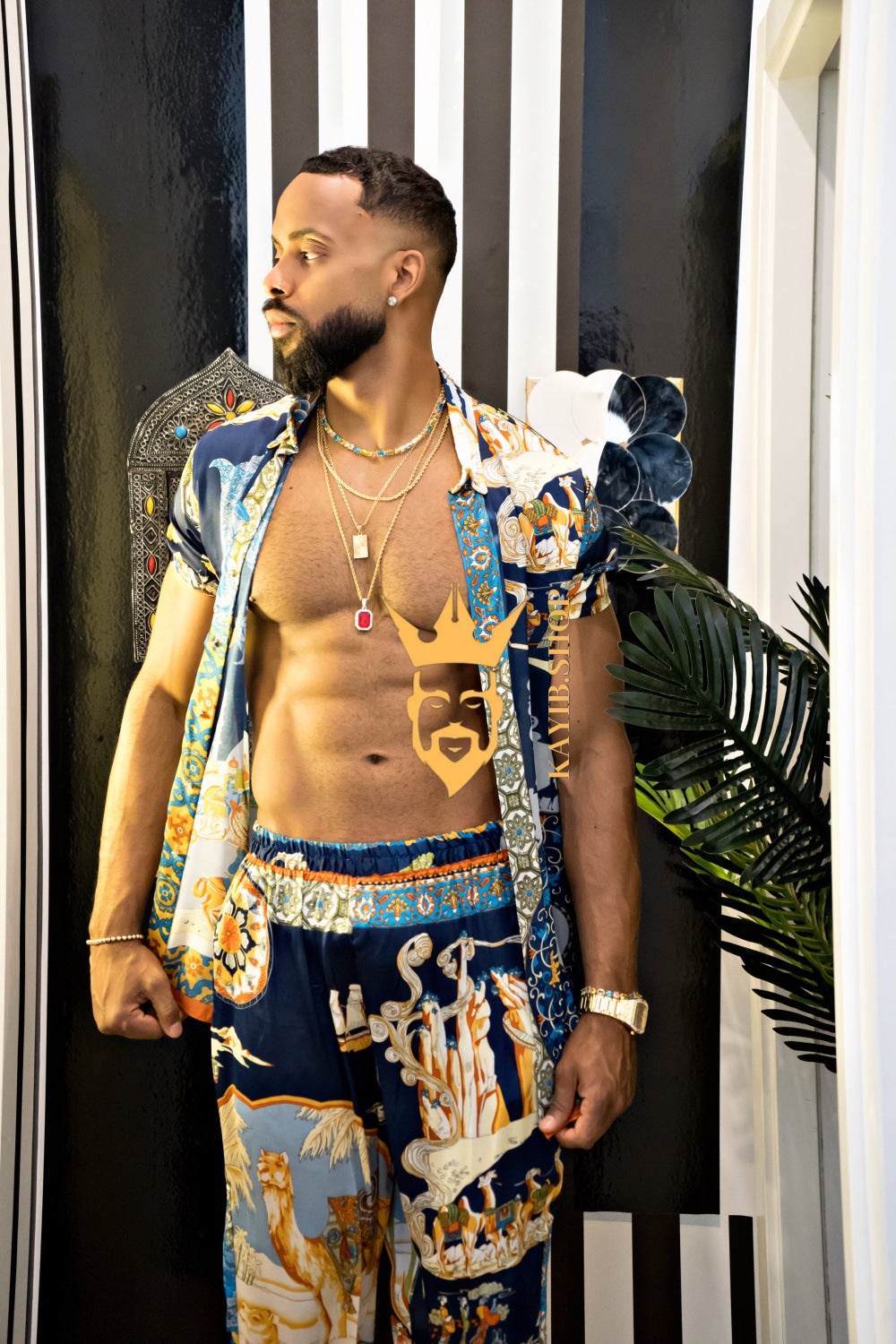 Luxury Men's Silk Summer Set outfits - kayibstrore