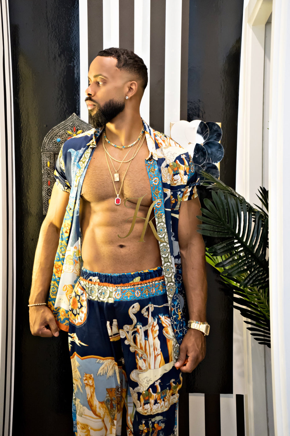 Luxury Men's Silk Summer Set outfits - kayibstrore