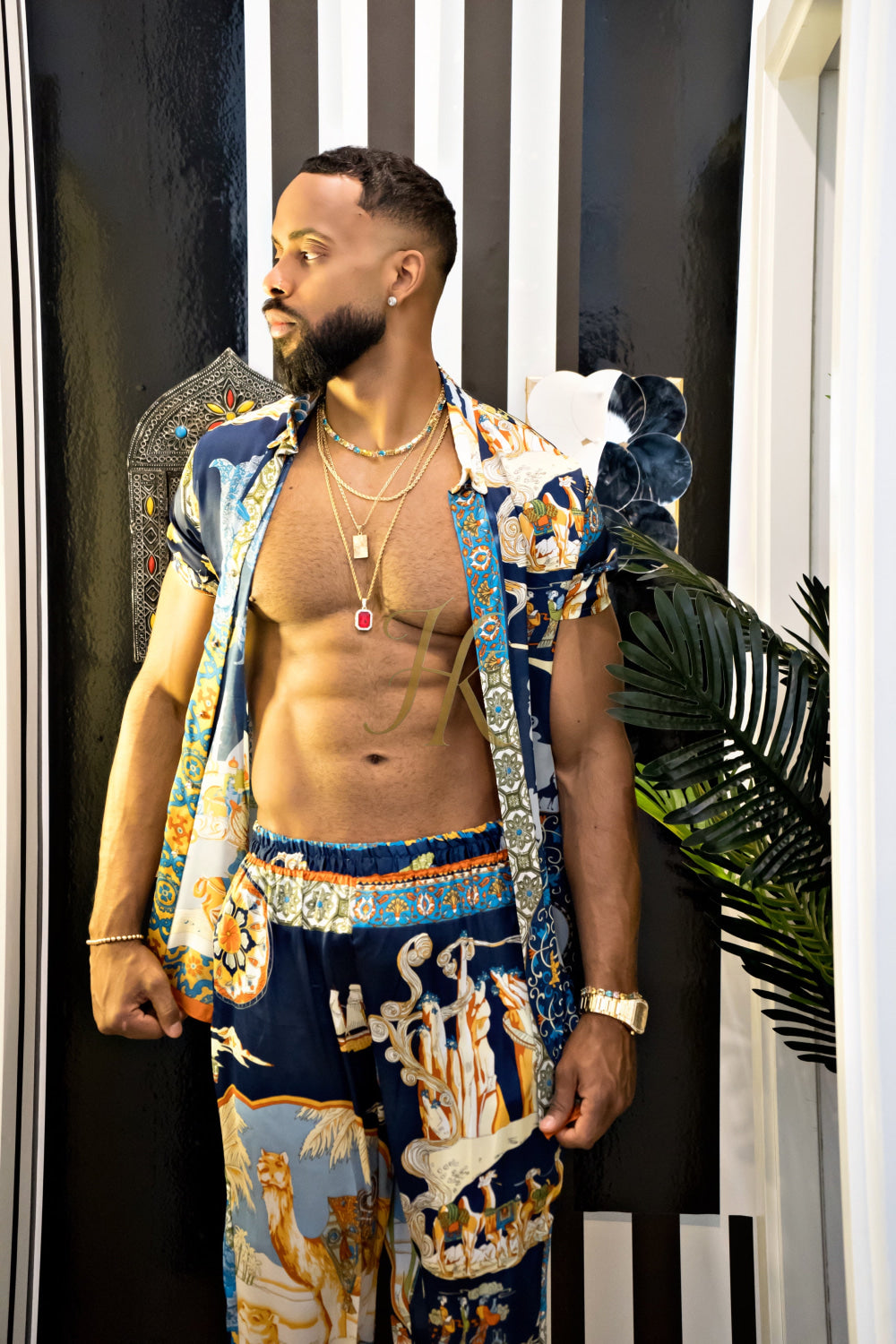 Luxury Men's Silk Summer Set outfits - kayibstrore