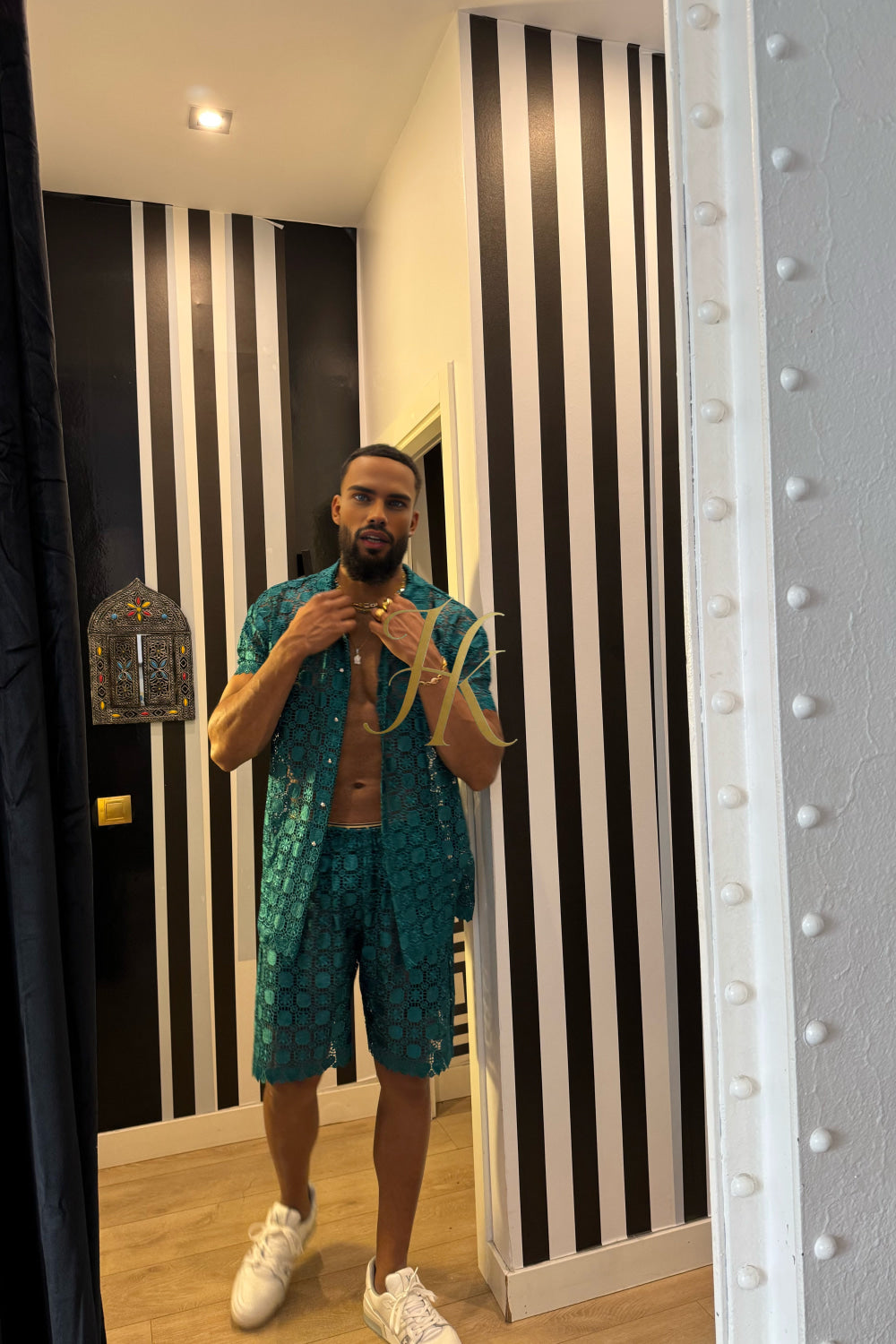 🌟 Celestia Pearl Lace Shirt – Where Art Meets Elegance - kayibstrore