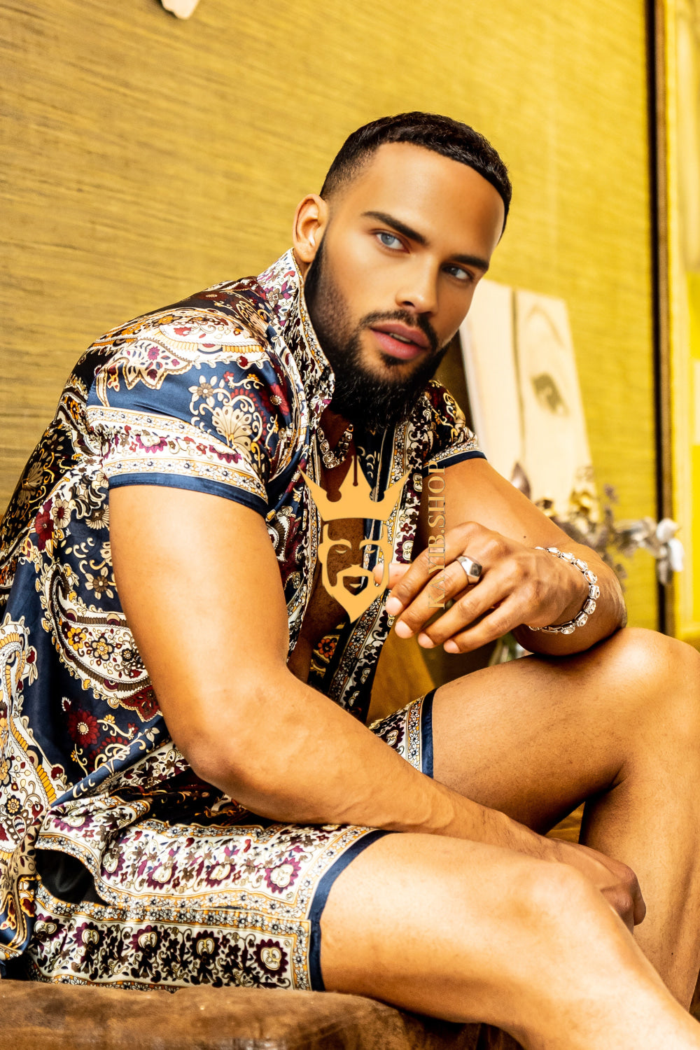 Men’s Luxury Silk Set – 100% Pure Mulberry Silk Shirt & Shorts | Limited Edition Outfit - kayibstrore