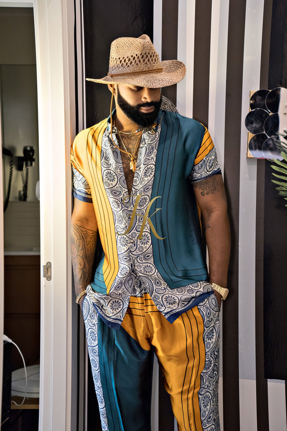 Summer Ready: Men's Silk Shirt and Pant Set - kayibstrore