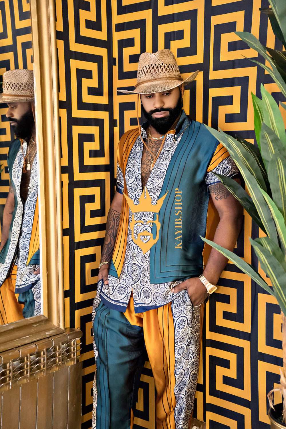 Summer Ready: Men's Silk Shirt and Pant Set - kayibstrore