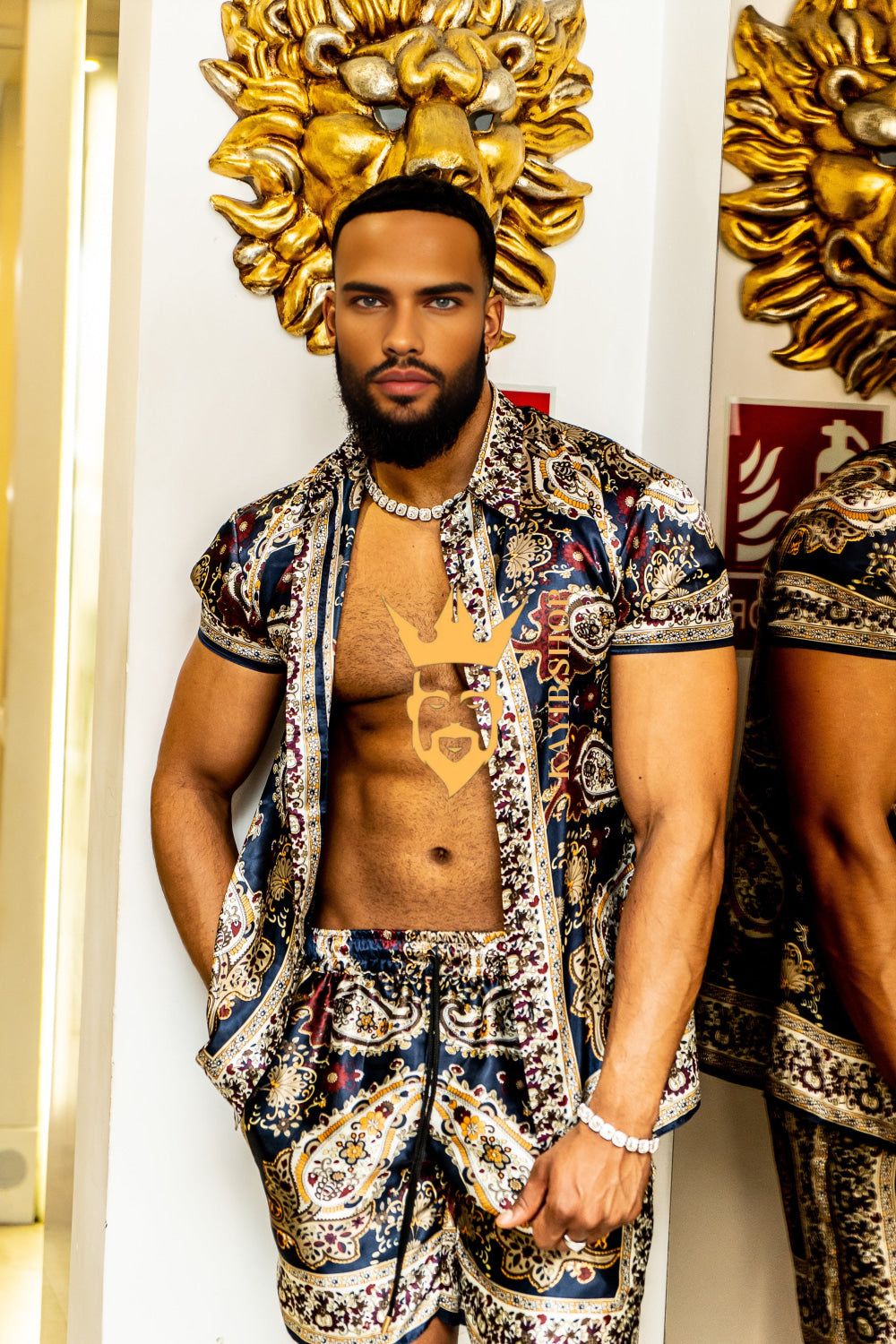 Men’s Luxury Silk Set – 100% Pure Mulberry Silk Shirt & Shorts | Limited Edition Outfit - kayibstrore