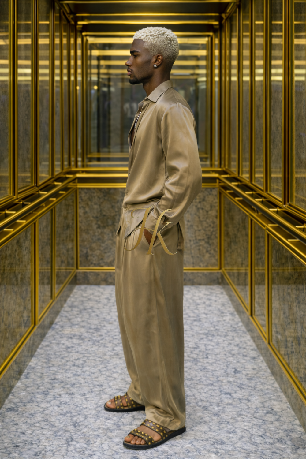 Men’s Premium Luxury Silk Set – Long Sleeve Shirt & Matching Pants