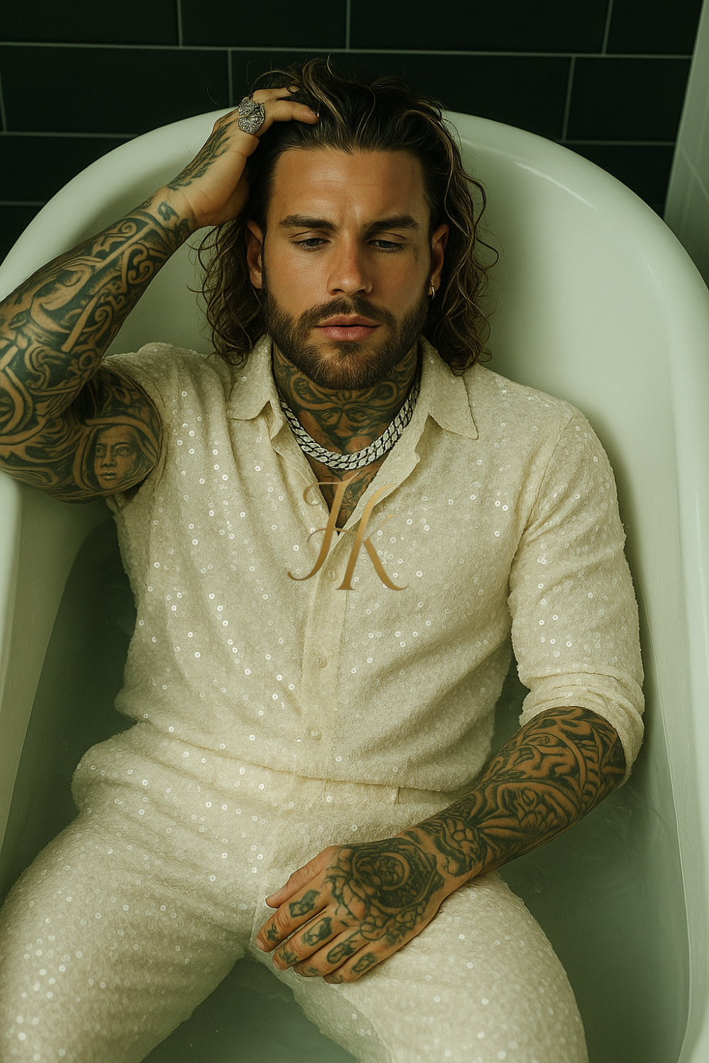 Men’s Luxury Embroidered Lace Set – Handmade