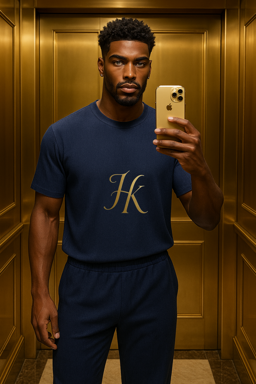 Men’s Summer Cotton Set – T-Shirt & Pants Two-Piece Outfit