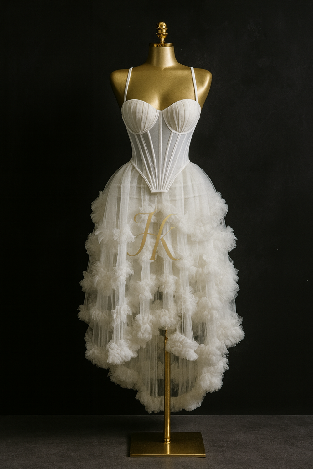 Women’s 2-Piece Dress Set – Irregular Crop Top & Maxi Ball Gown Skirt