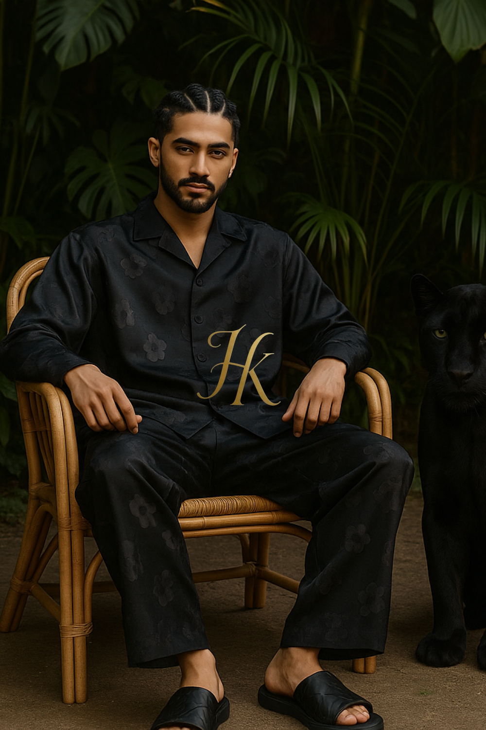 Men’s Jacquard Plaid Set – Luxury Textured Shirt & Pants Designer Outfit