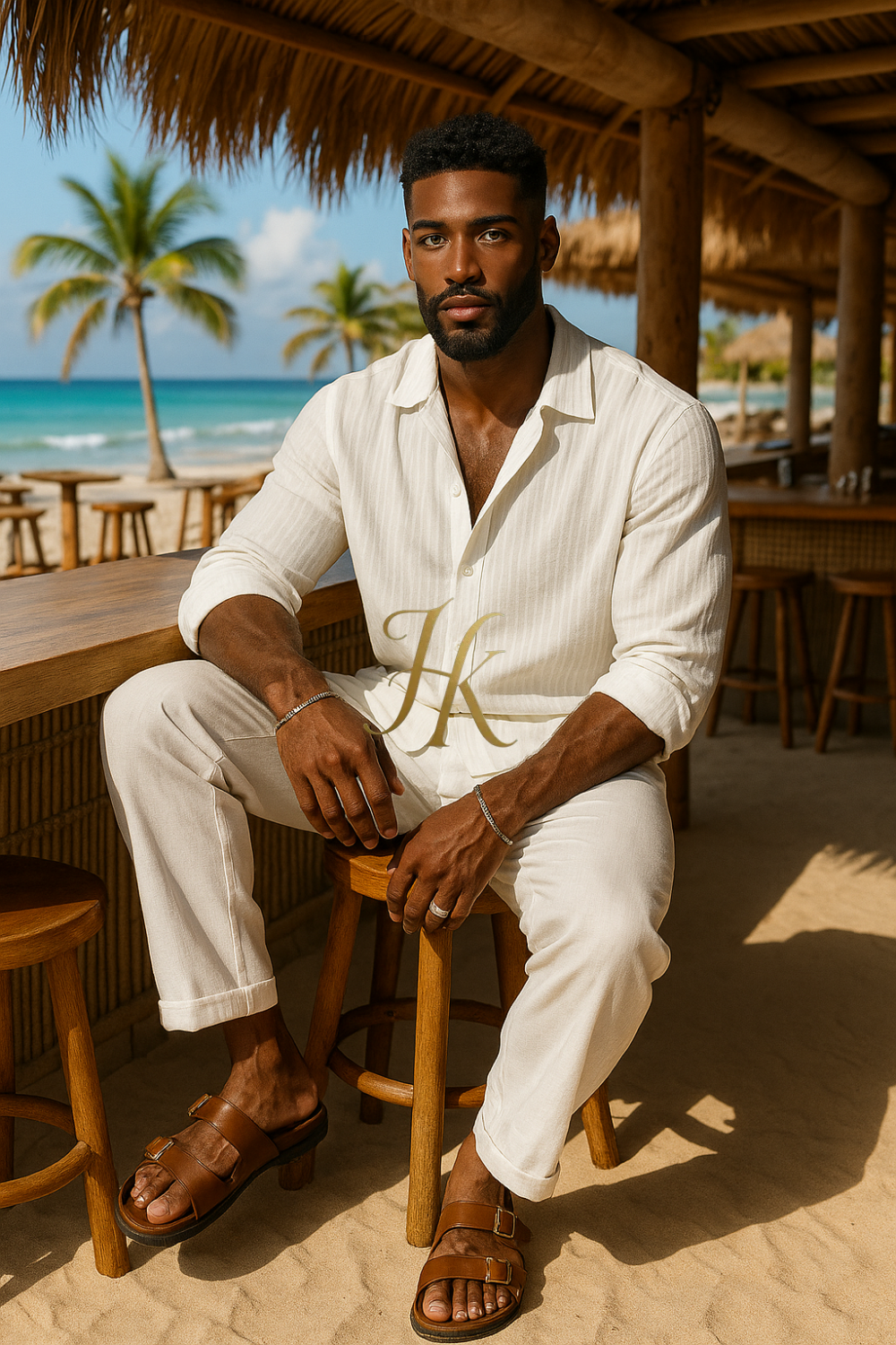 Premium Men’s Two-Piece Shirt & Pants Set – Single-Breasted Top with Drawstring Straight Pants