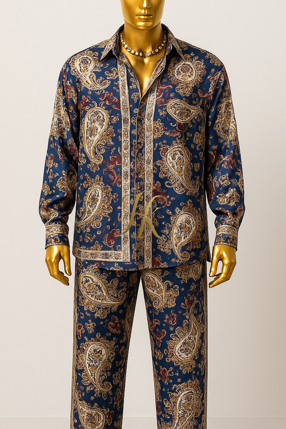 Conjunto de vestido de seda de lujo para hombre rojo