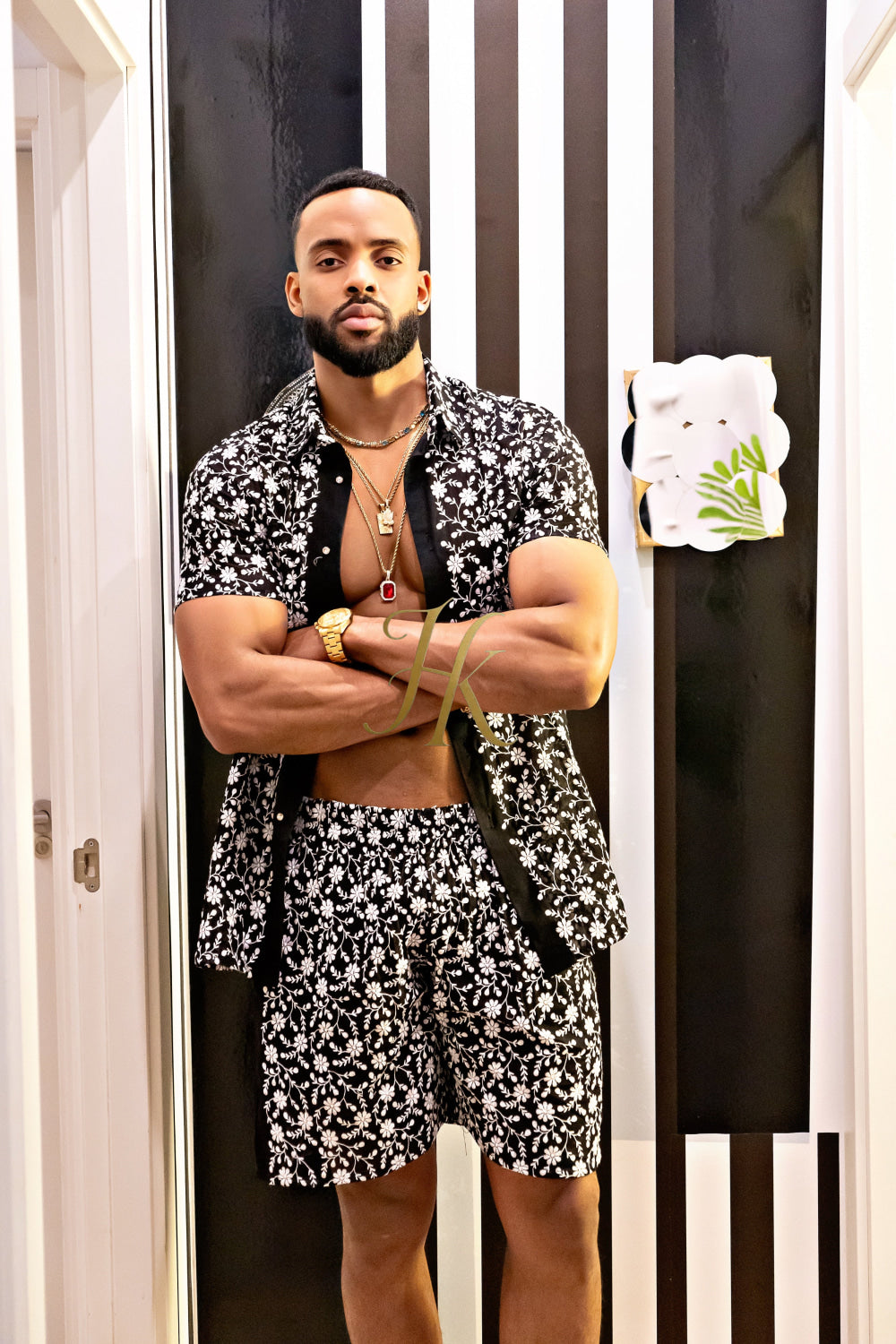 Fashion Spring/Summer Men's Lace Two-Piece Clothing - kayibstrore