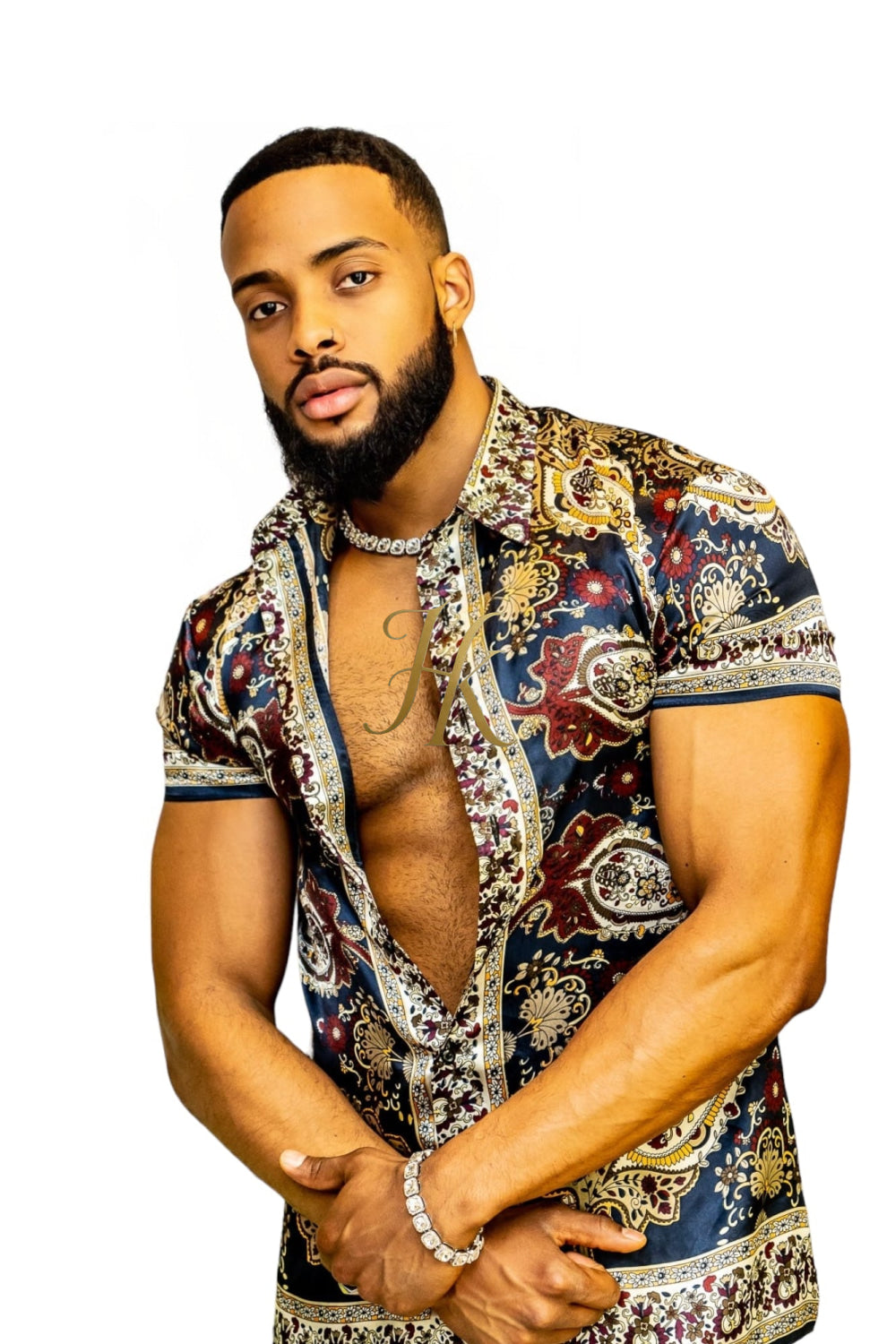 Men's Luxury silk shirt and shorts set 2 pcs - kayibstrore