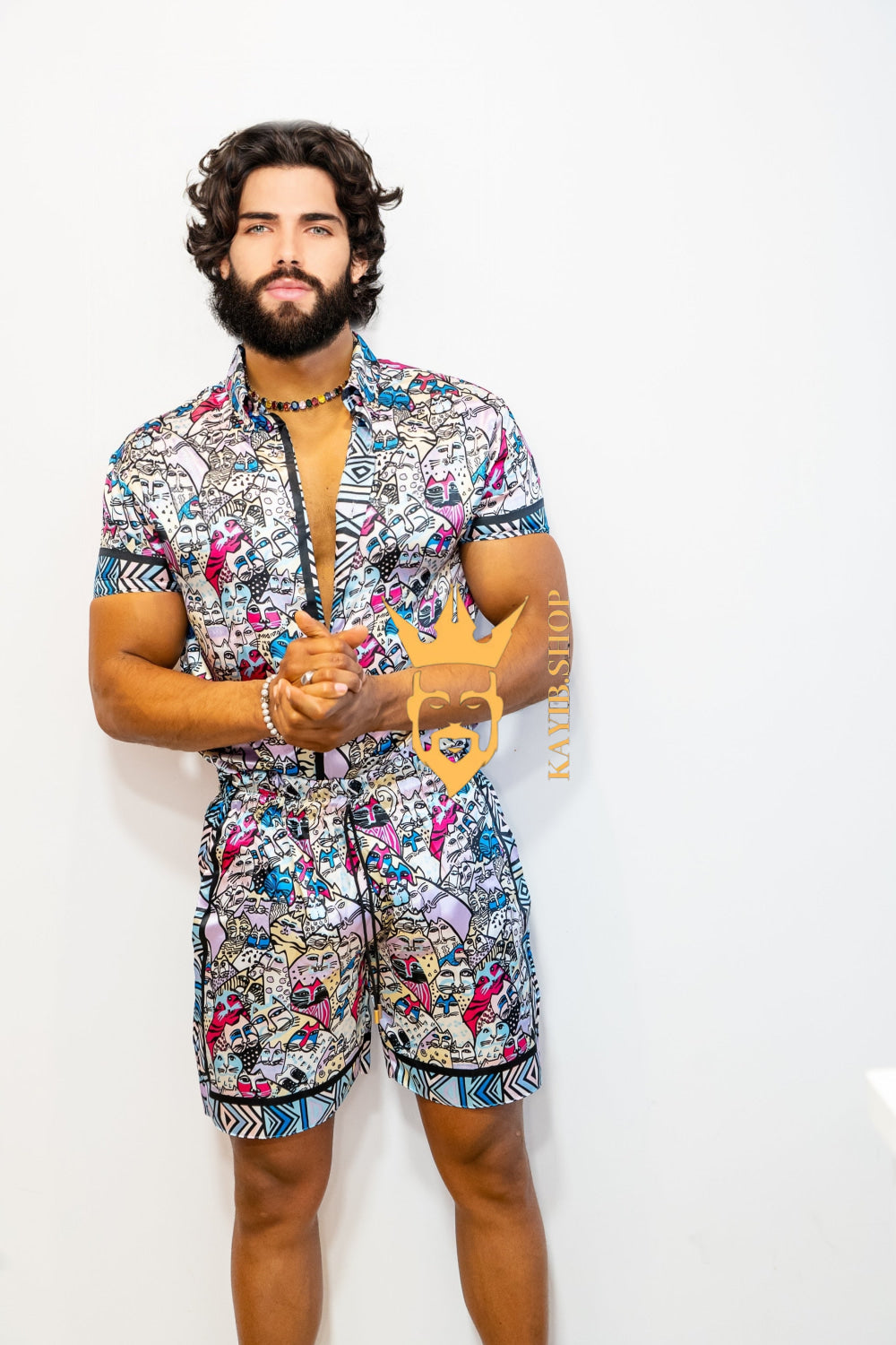 Silk shirt Set - Elevate Your Style with Hand-Sewn Luxury set - kayibstrore