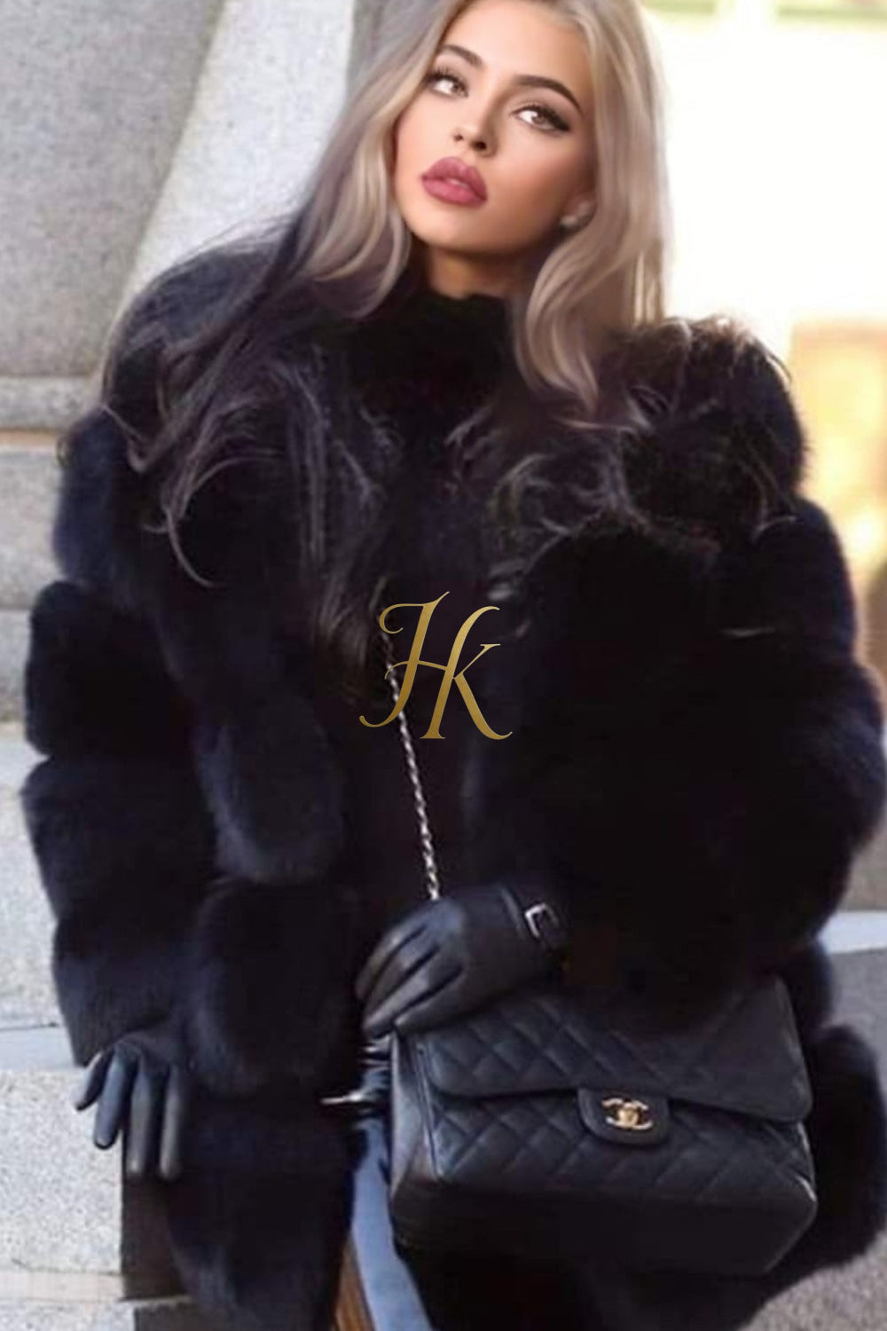 Luxury Raccoon Fur Short Coat - Stay Stylish and Warm with Oversized Sleeves - 100% Real Fur Luxury - kayibstrore