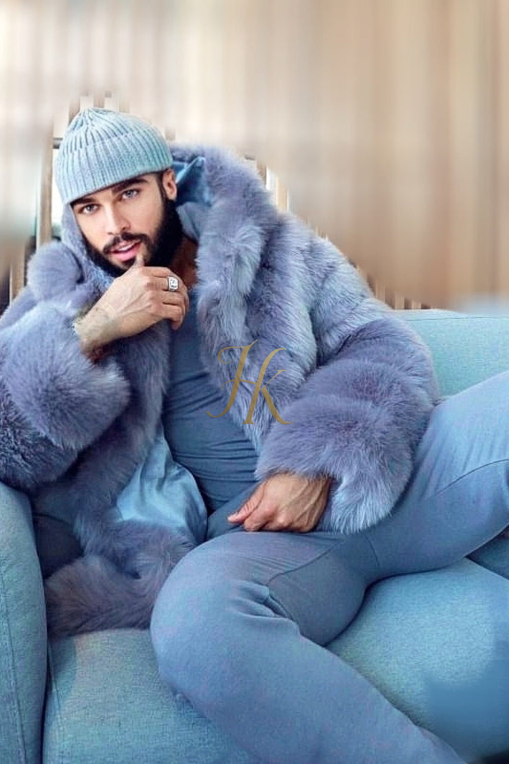 Luxury white Rabbit Fur Car Coat for women and mens- Stay Warm and Stylish this Fall - Genuine Softness Guaranteed - kayibstrore