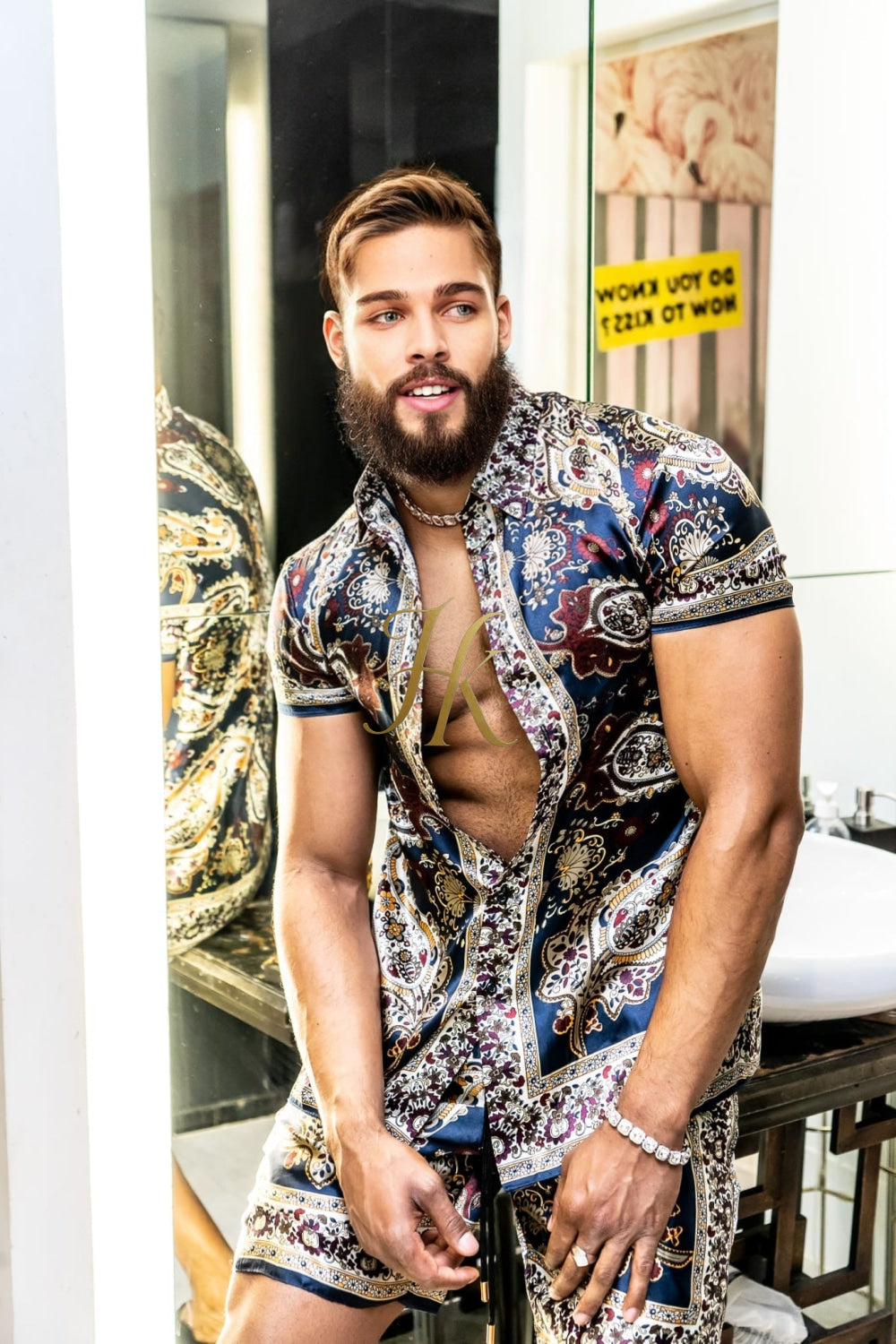 Handmade silk outfits set 2pcs - Anniversary, Christmas, and Festival Gift - Men's Silk Shirt - Rave Outfit - Hippie Clothes - Gift for Him and Her - kayibstrore