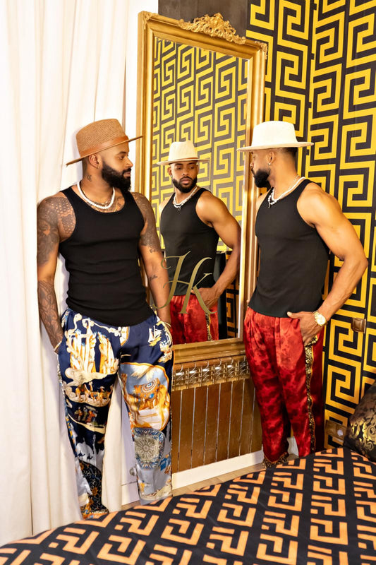 Men's Tailored Silk Trousers | Rave Wear, Contemporary Elegance, Designer Clothing pants - kayibstrore