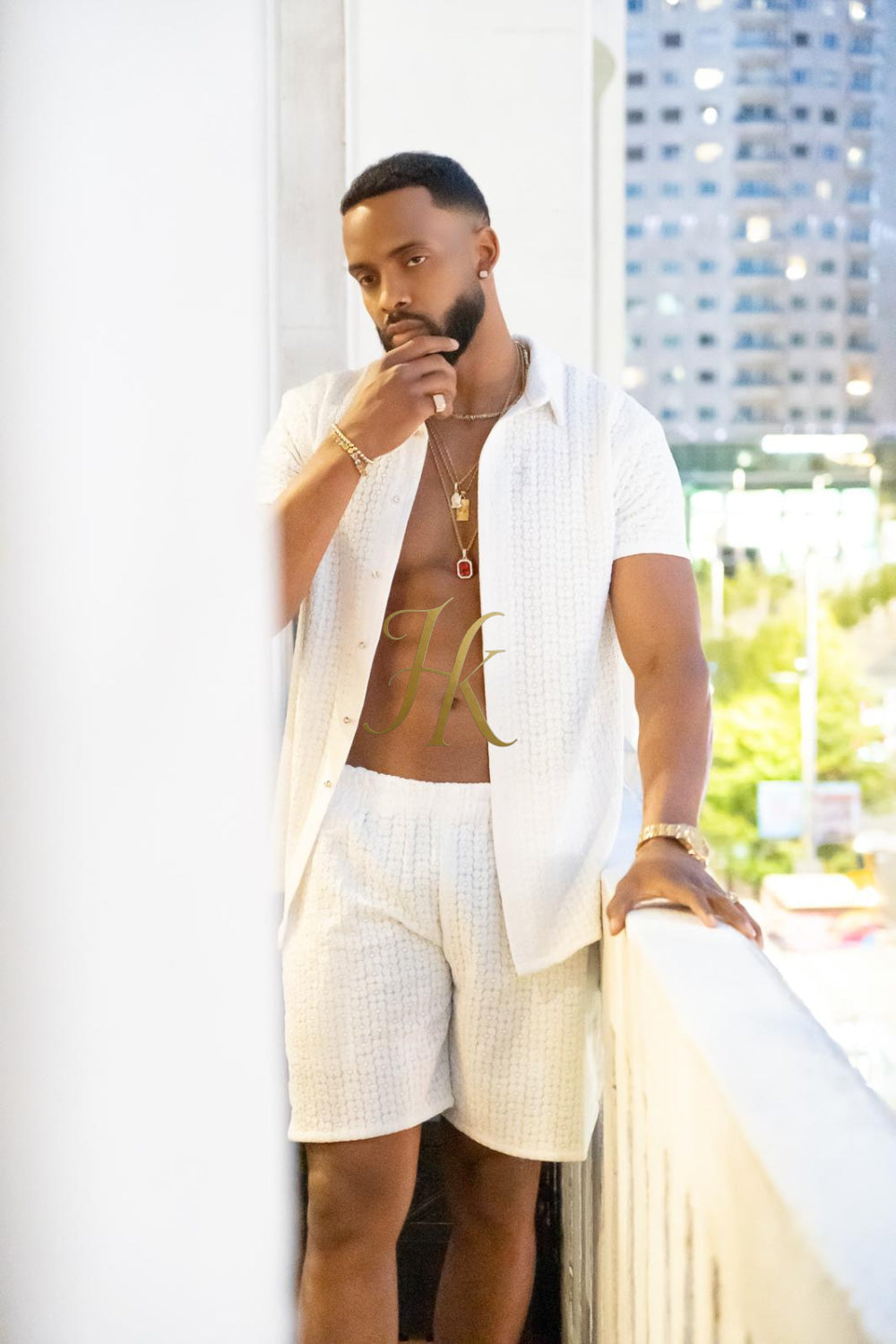 Fashion Spring/Summer Men's Lace Two-Piece Clothing - kayibstrore
