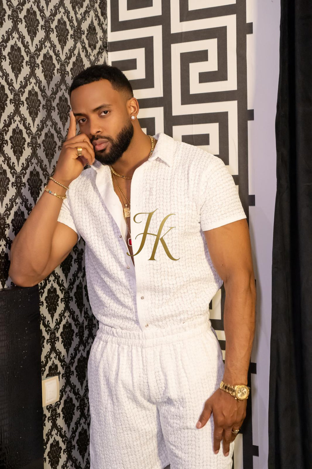 Fashion Spring/Summer Men's Lace Two-Piece Clothing - kayibstrore