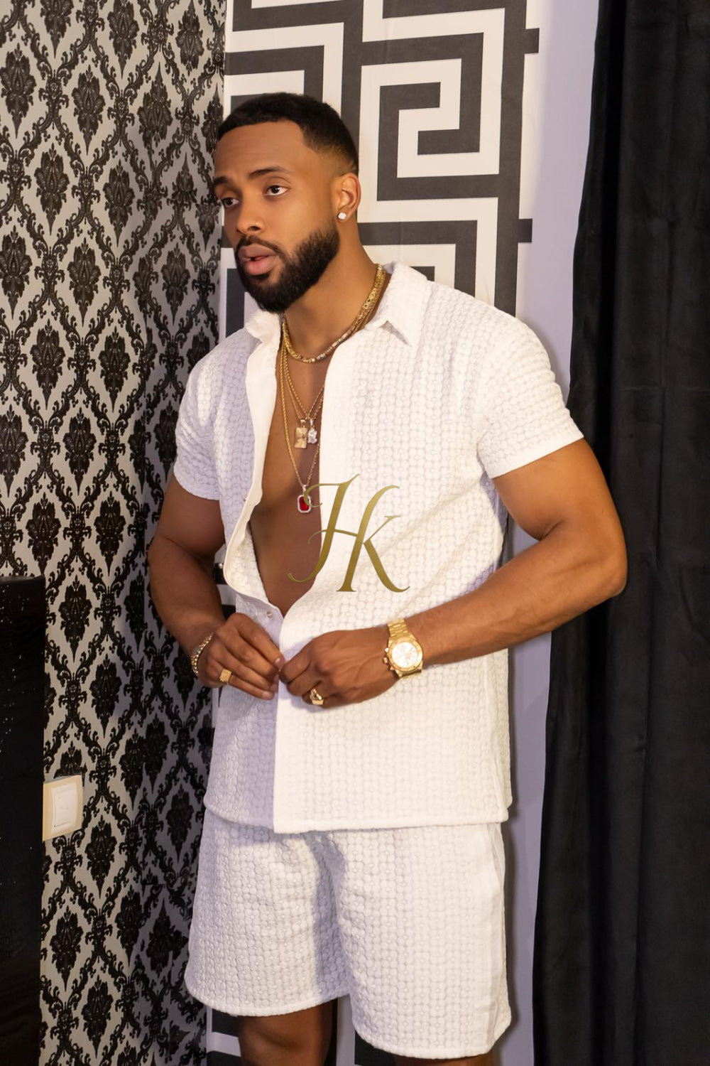 Fashion Spring/Summer Men's Lace Two-Piece Clothing - kayibstrore