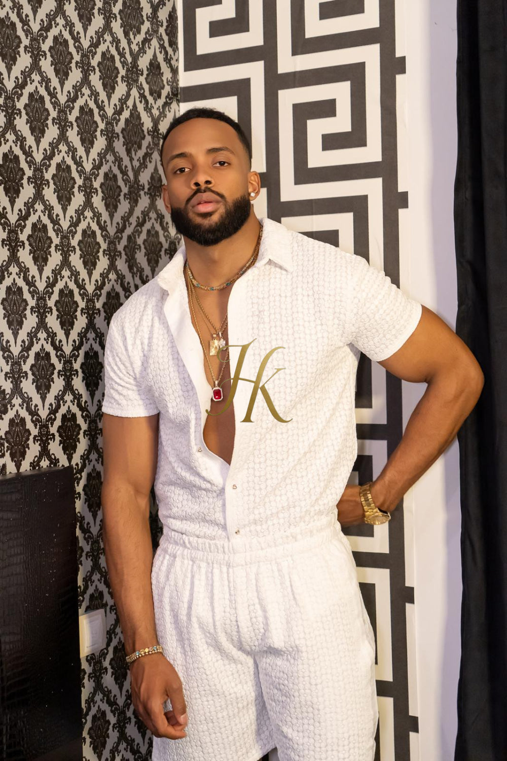 Fashion Spring/Summer Men's Lace Two-Piece Clothing - kayibstrore