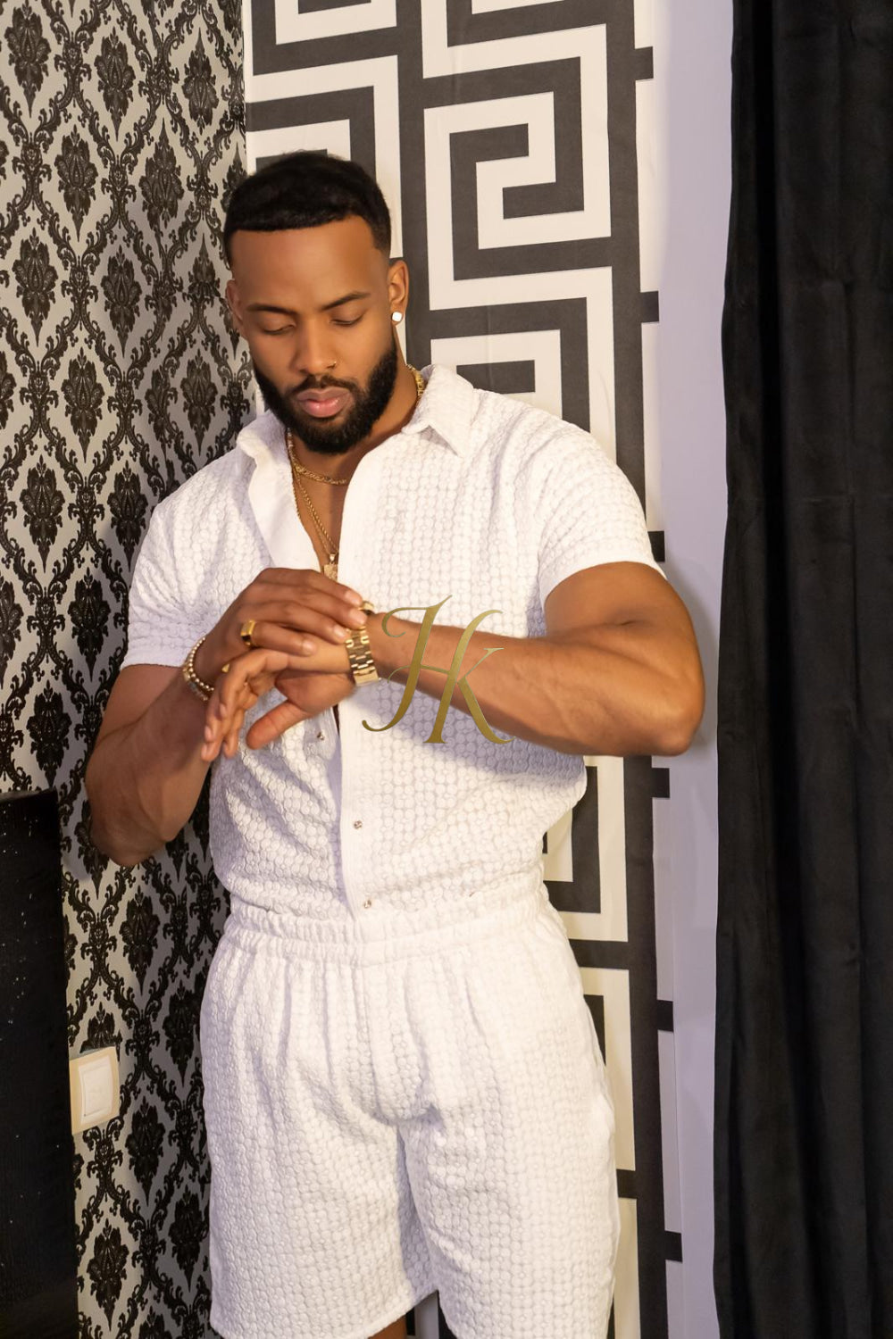 Fashion Spring/Summer Men's Lace Two-Piece Clothing - kayibstrore