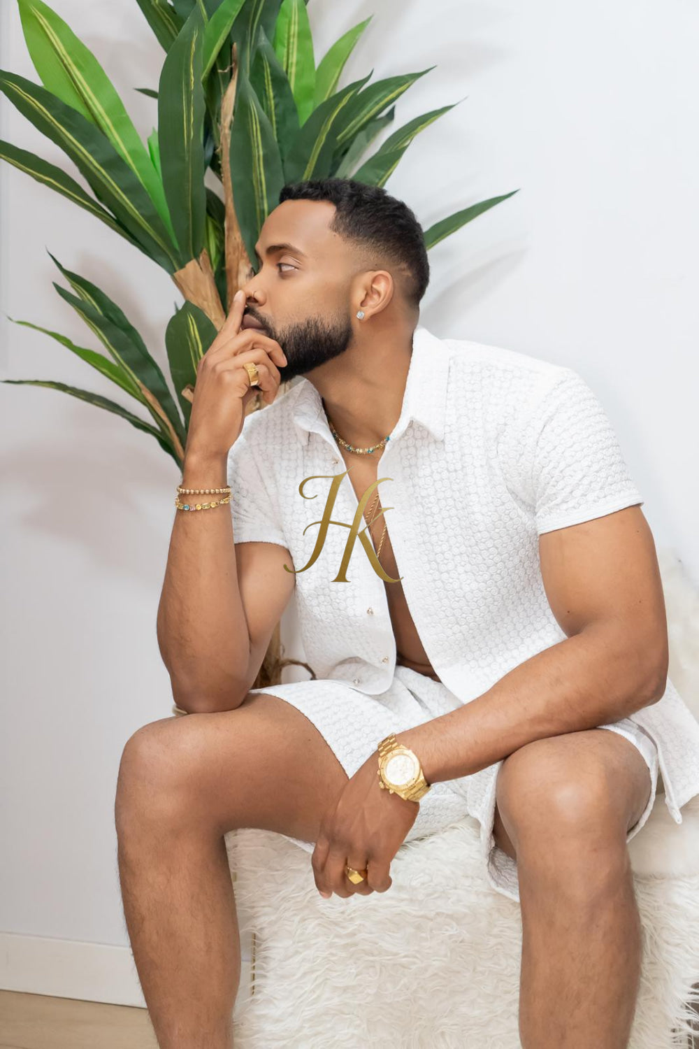 Fashion Spring/Summer Men's Lace Two-Piece Clothing - kayibstrore