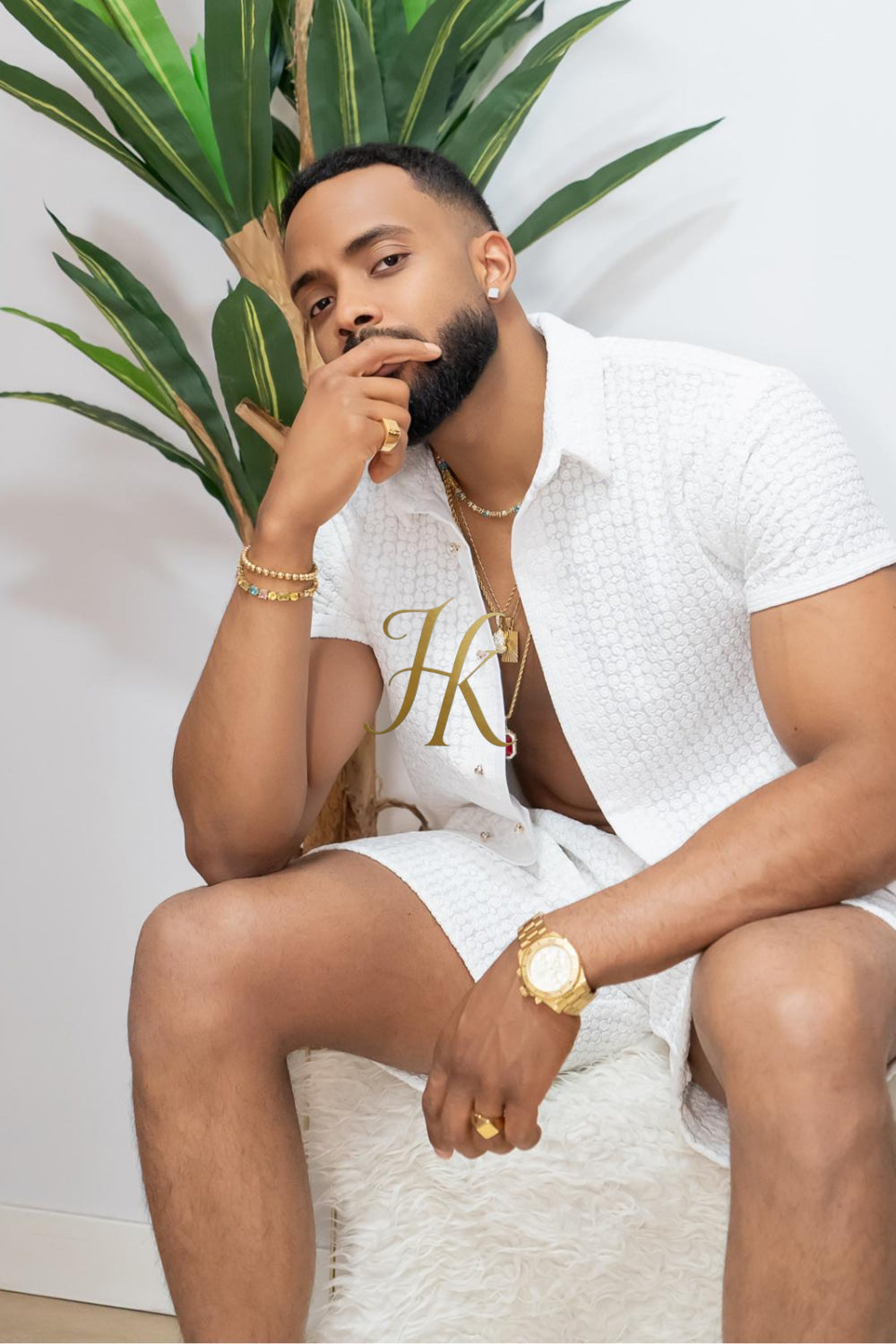 Fashion Spring/Summer Men's Lace Two-Piece Clothing - kayibstrore