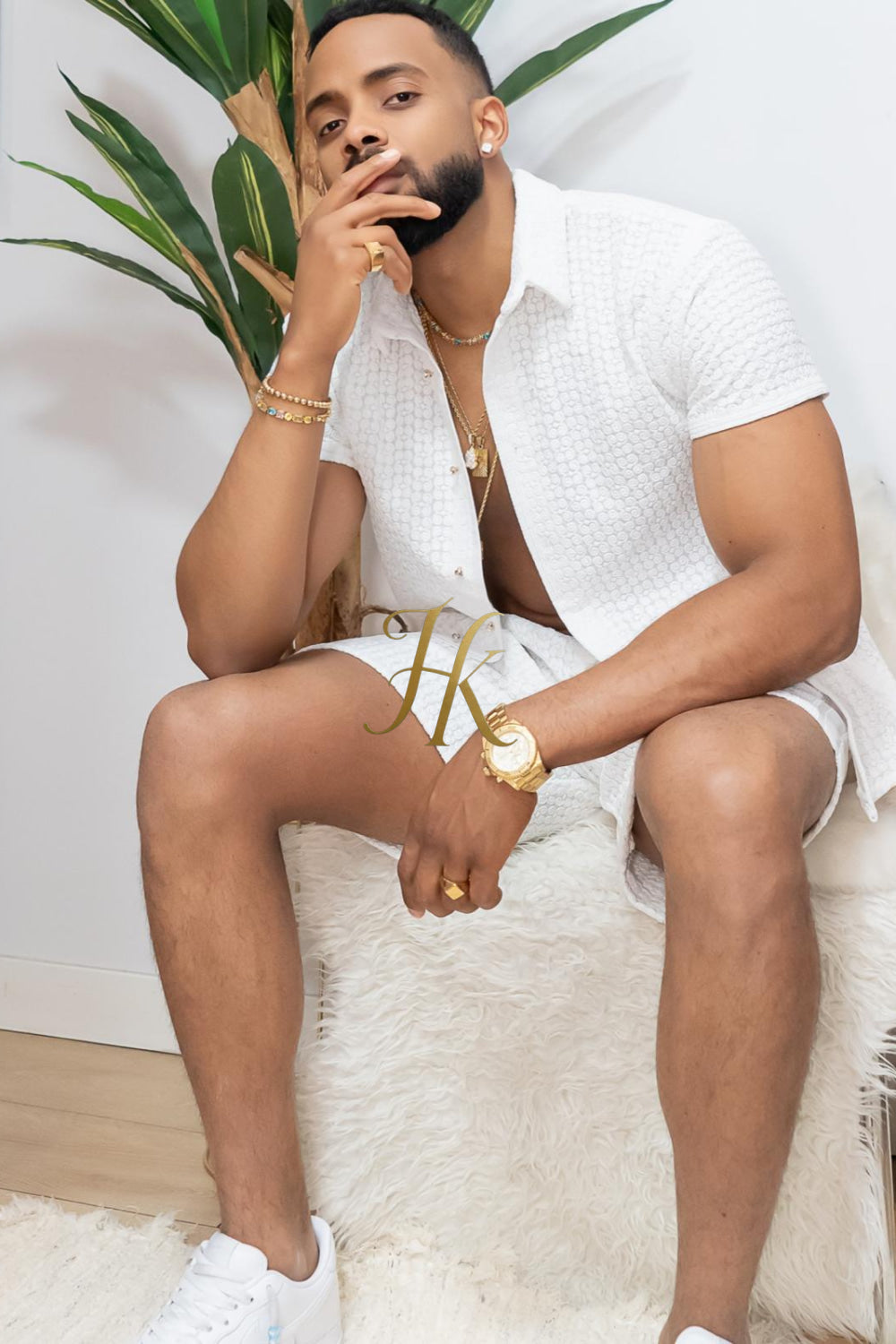 Fashion Spring/Summer Men's Lace Two-Piece Clothing - kayibstrore