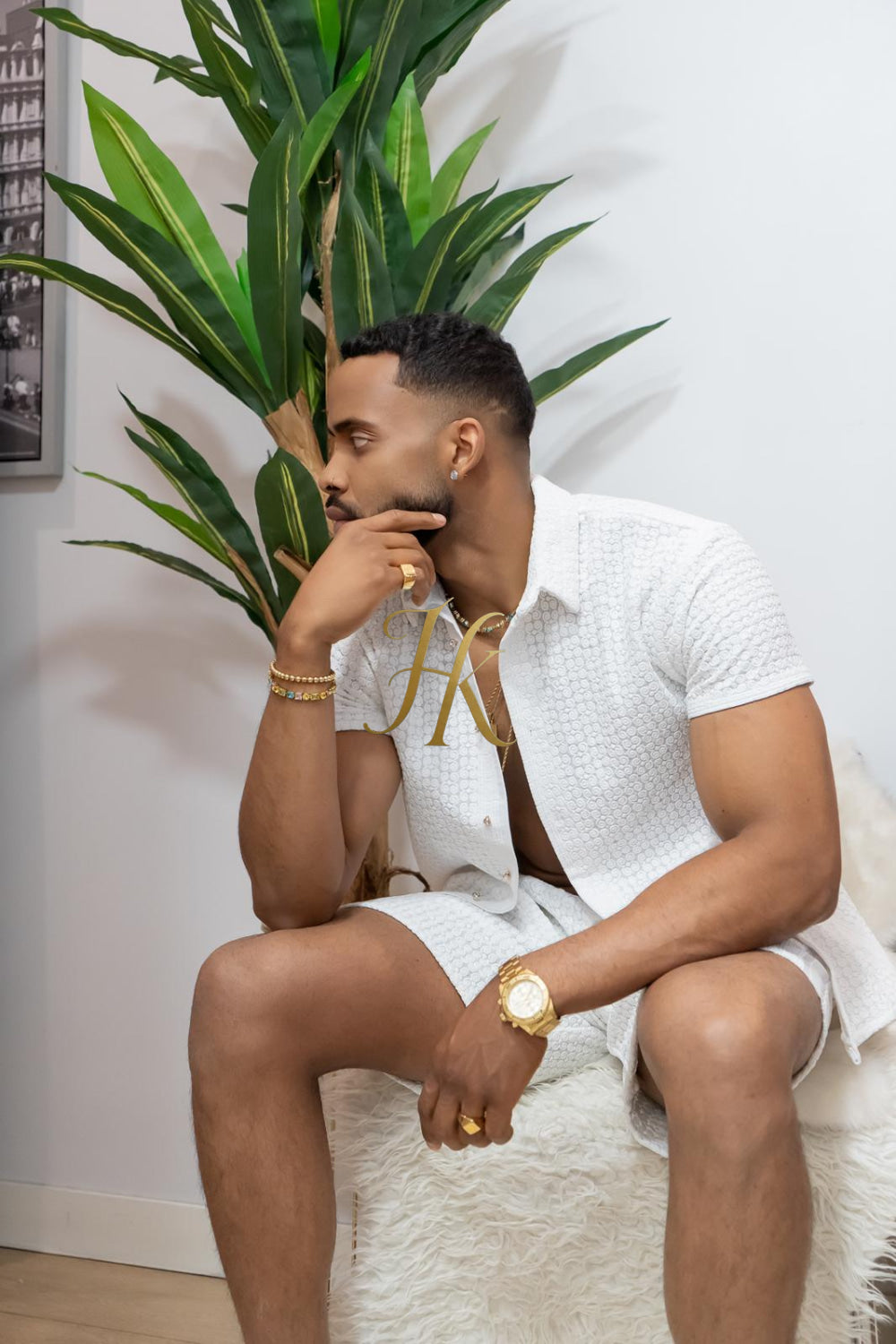 Fashion Spring/Summer Men's Lace Two-Piece Clothing - kayibstrore