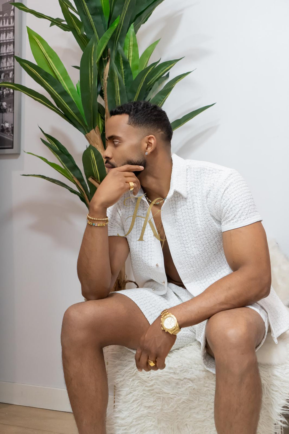 Fashion Spring/Summer Men's Lace Two-Piece Clothing - kayibstrore