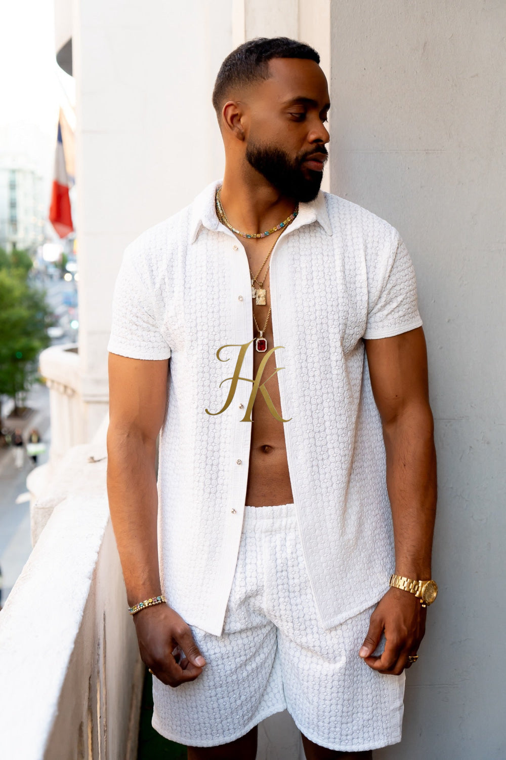 Fashion Spring/Summer Men's Lace Two-Piece Clothing - kayibstrore