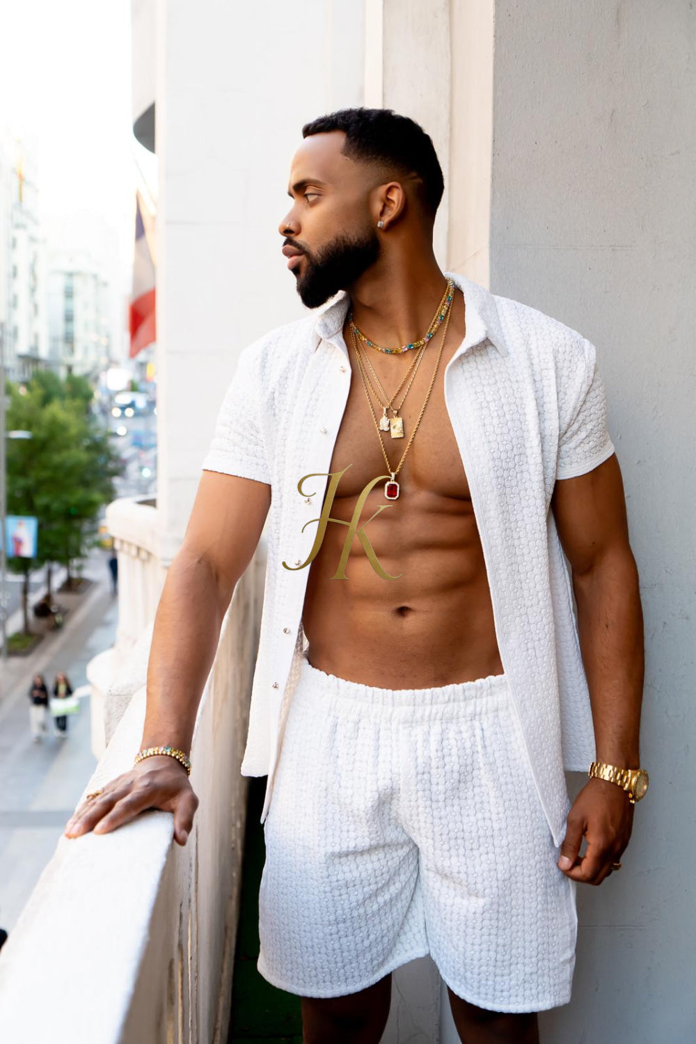 Fashion Spring/Summer Men's Lace Two-Piece Clothing - kayibstrore