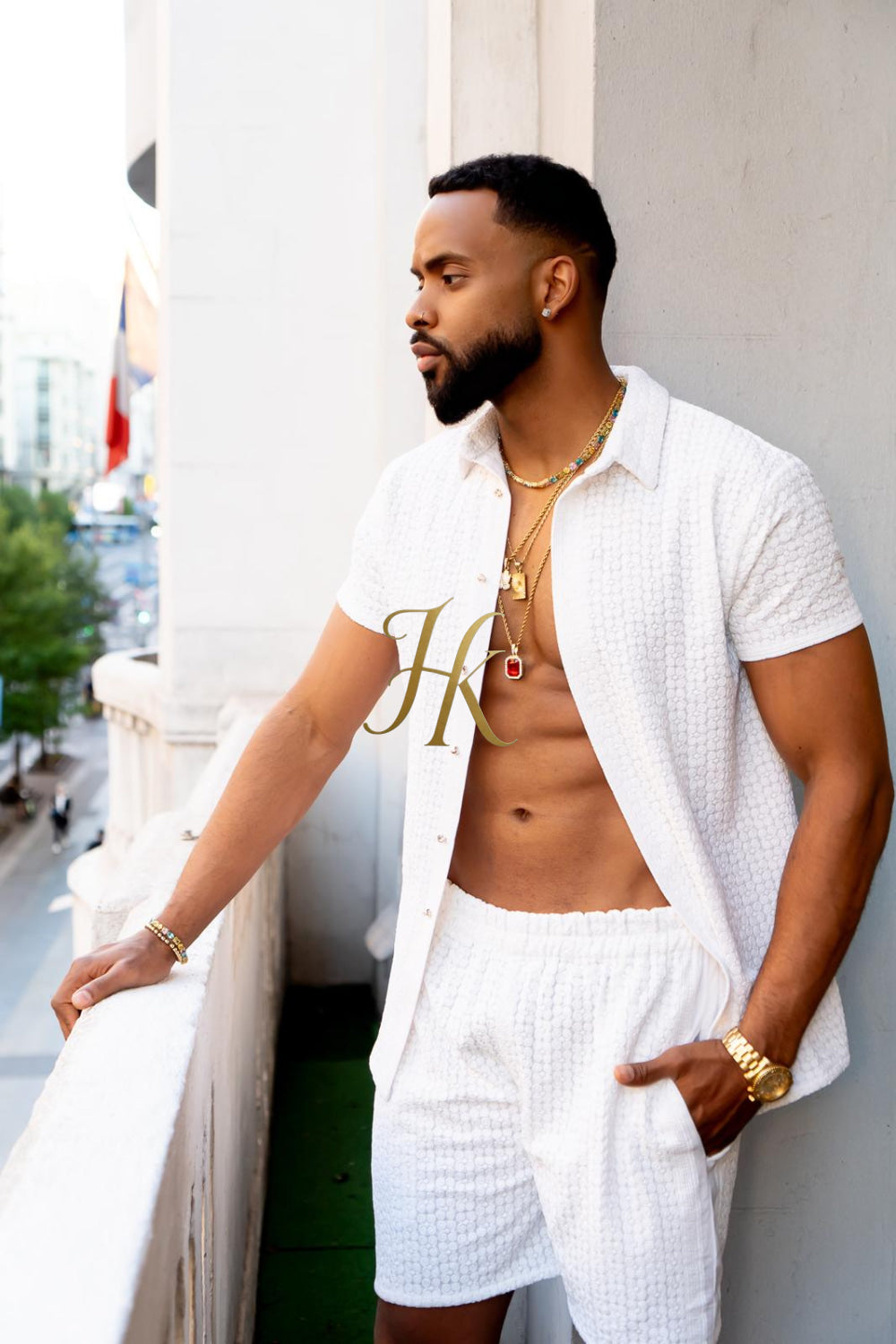 Fashion Spring/Summer Men's Lace Two-Piece Clothing - kayibstrore