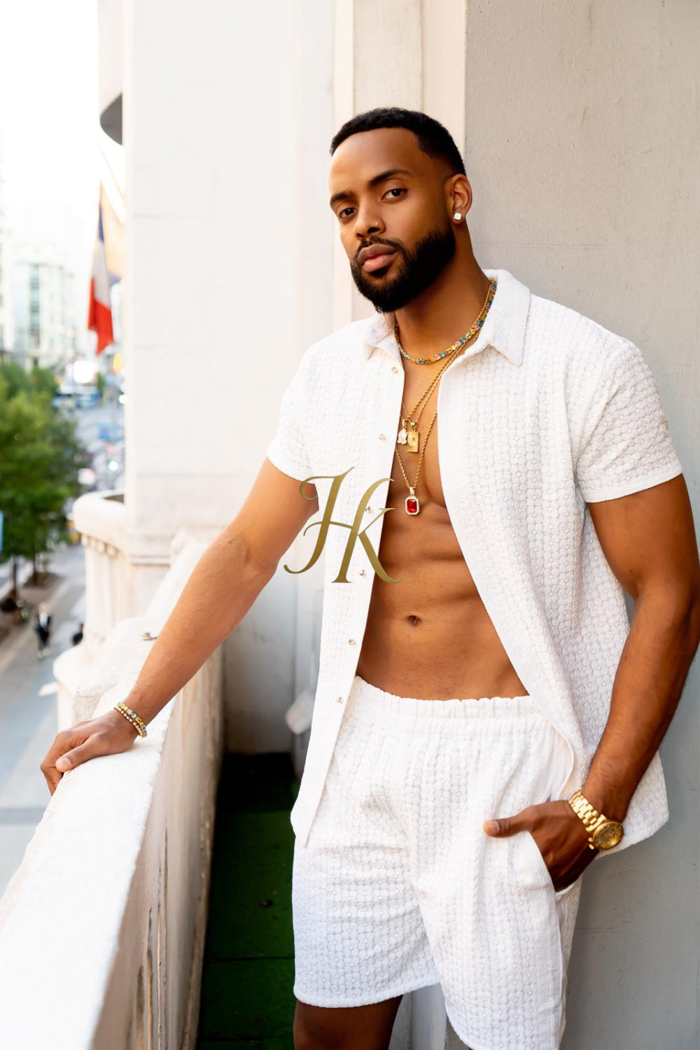 Fashion Spring/Summer Men's Lace Two-Piece Clothing - kayibstrore