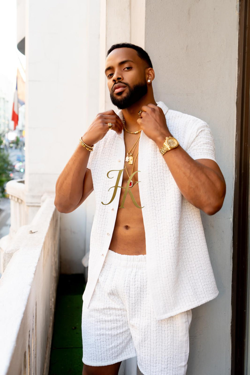 Fashion Spring/Summer Men's Lace Two-Piece Clothing - kayibstrore