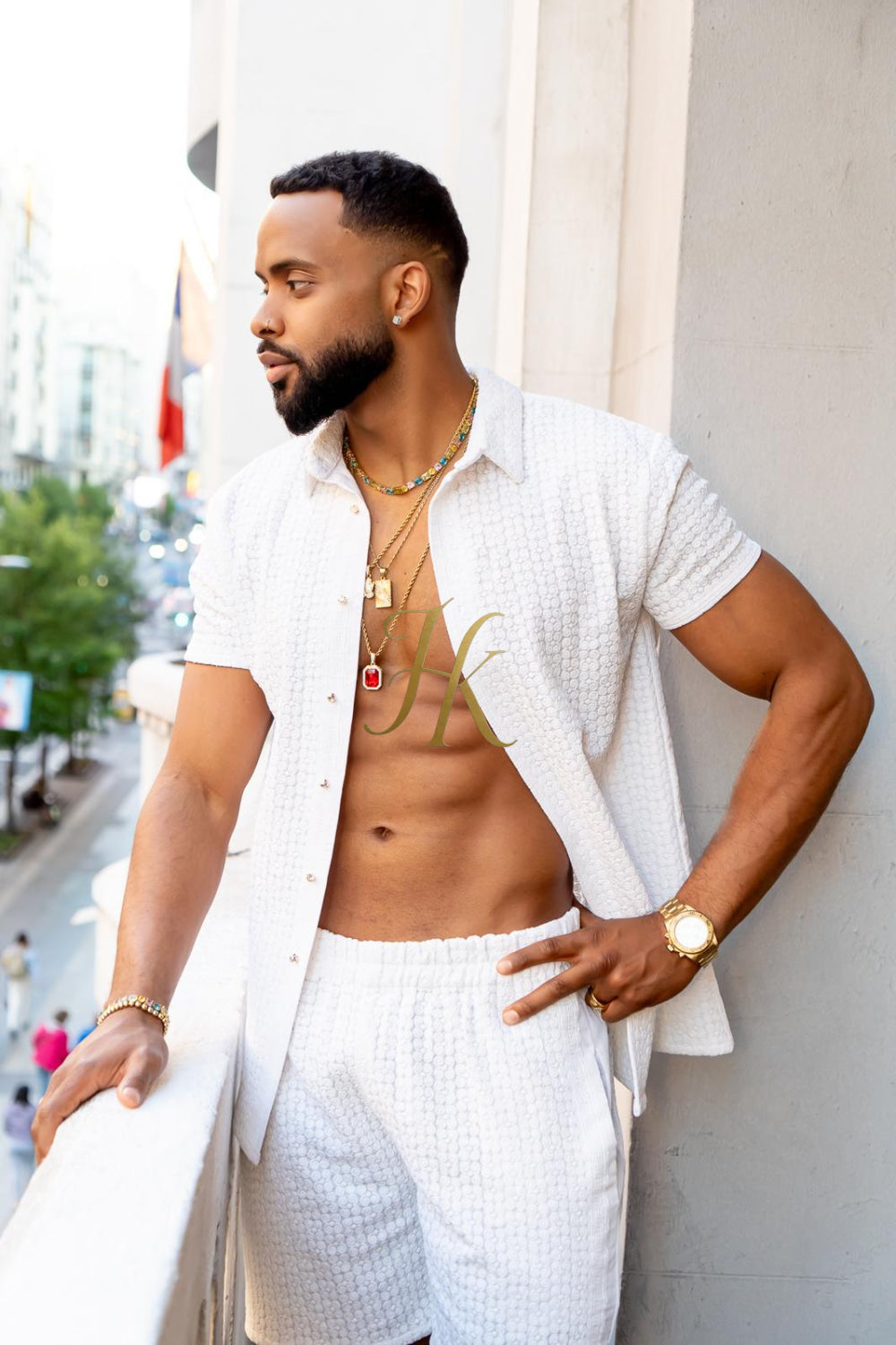 Fashion Spring/Summer Men's Lace Two-Piece Clothing - kayibstrore