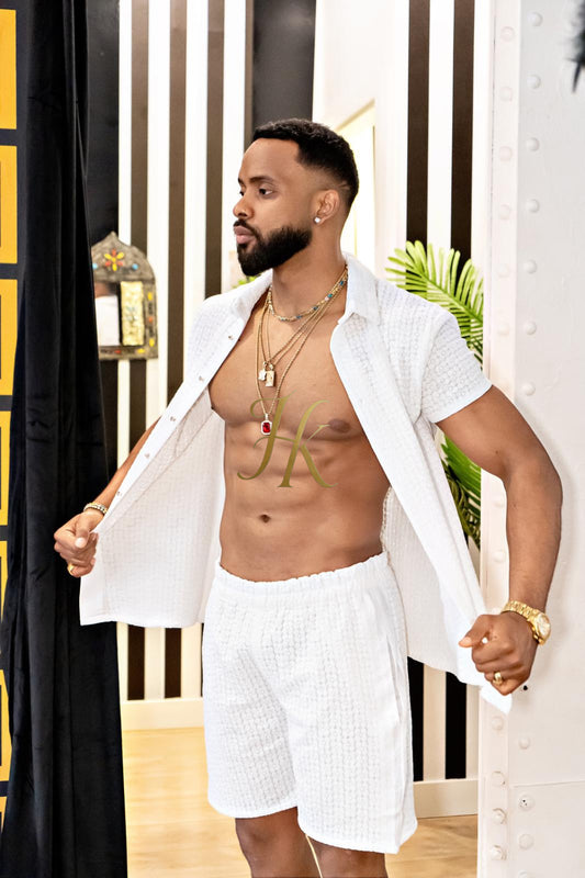 Fashion Spring/Summer Men's Lace Two-Piece Clothing - kayibstrore