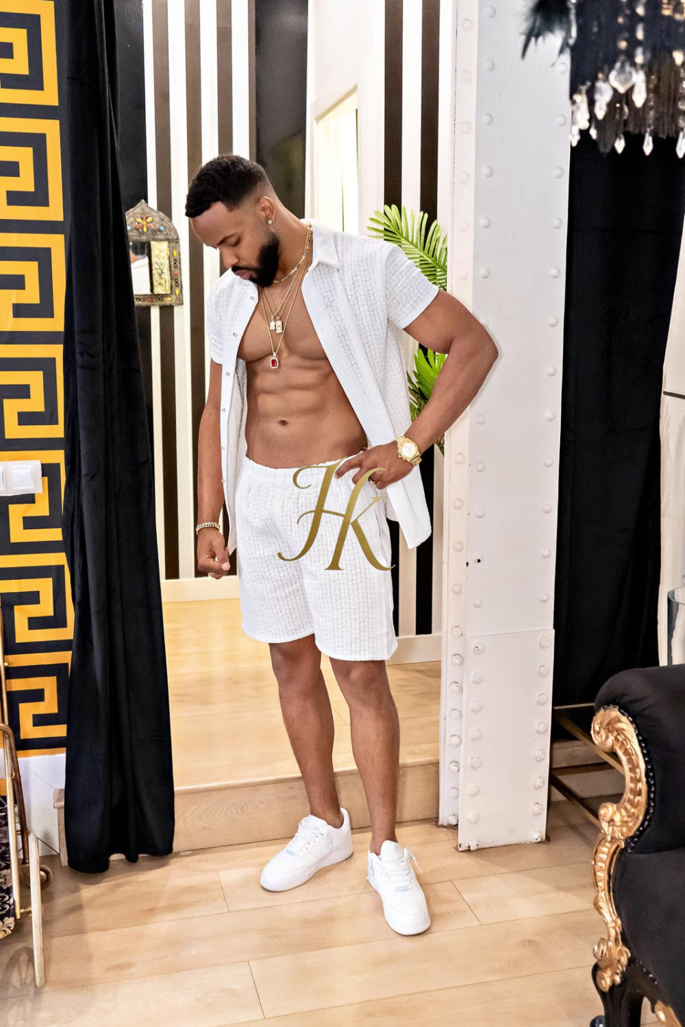 Fashion Spring/Summer Men's Lace Two-Piece Clothing - kayibstrore