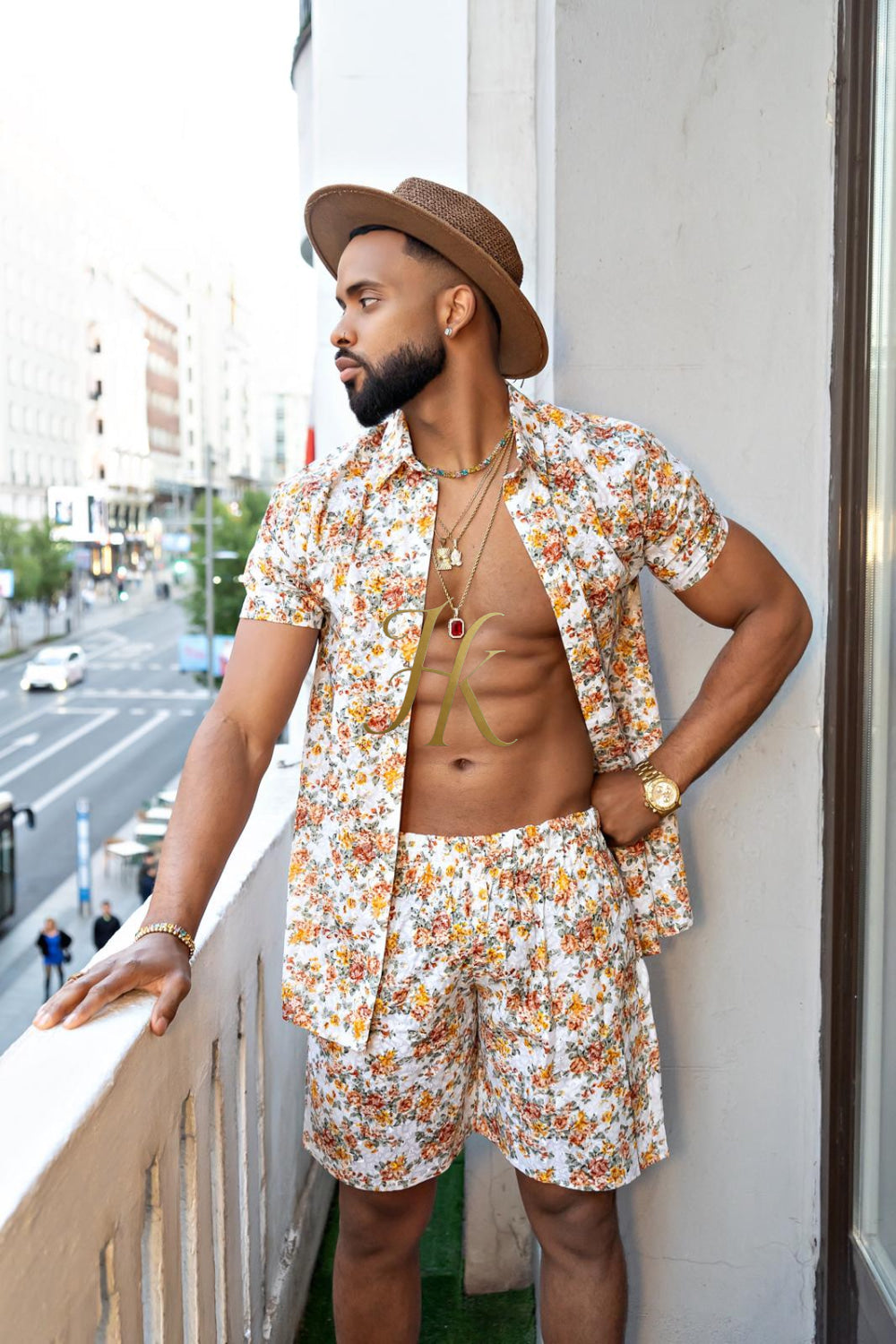 Flower Fashion Spring/Summer Men's Lace Two-Piece Clothing - kayibstrore