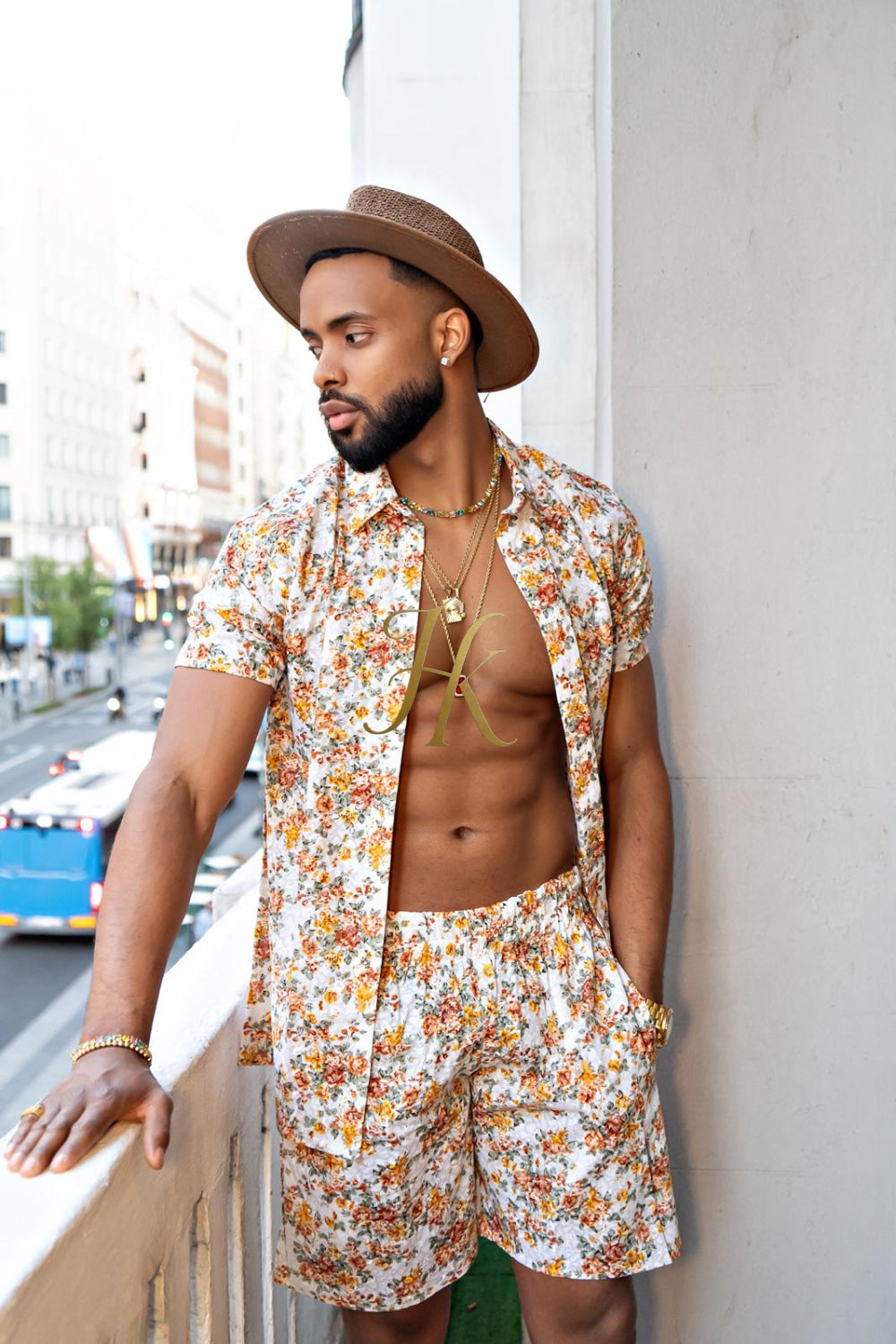 Flower Fashion Spring/Summer Men's Lace Two-Piece Clothing - kayibstrore