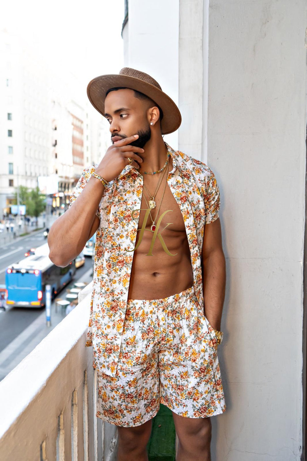 Flower Fashion Spring/Summer Men's Lace Two-Piece Clothing - kayibstrore