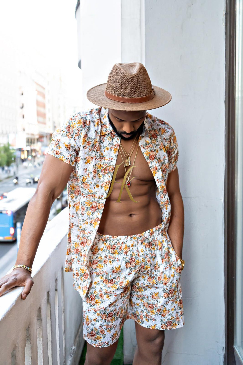 Flower Fashion Spring/Summer Men's Lace Two-Piece Clothing - kayibstrore
