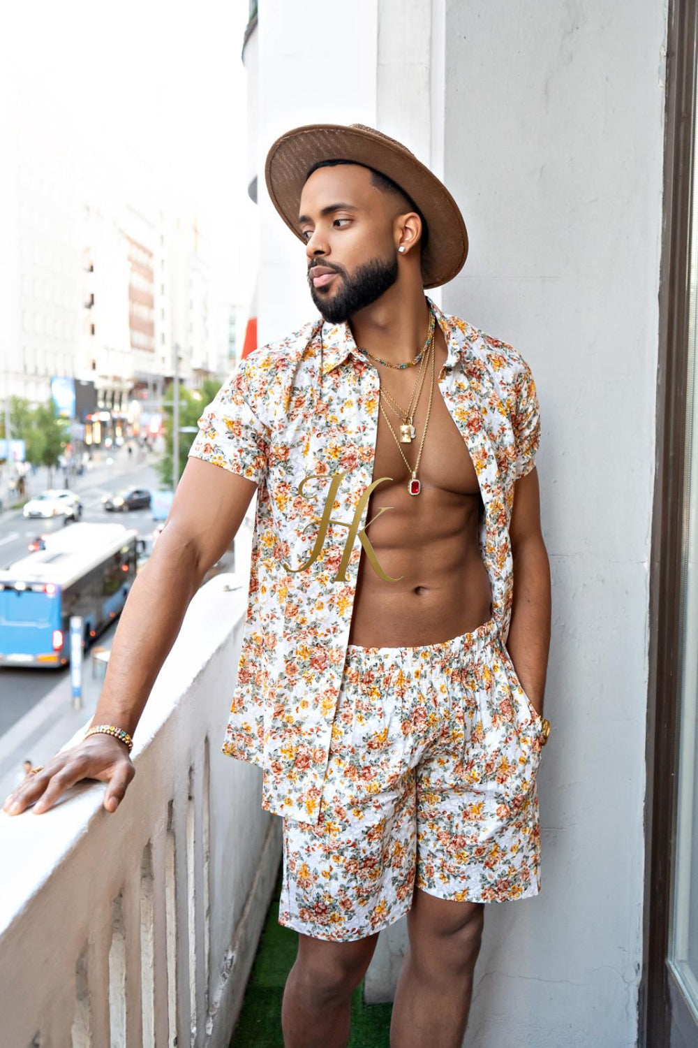 Flower Fashion Spring/Summer Men's Lace Two-Piece Clothing - kayibstrore