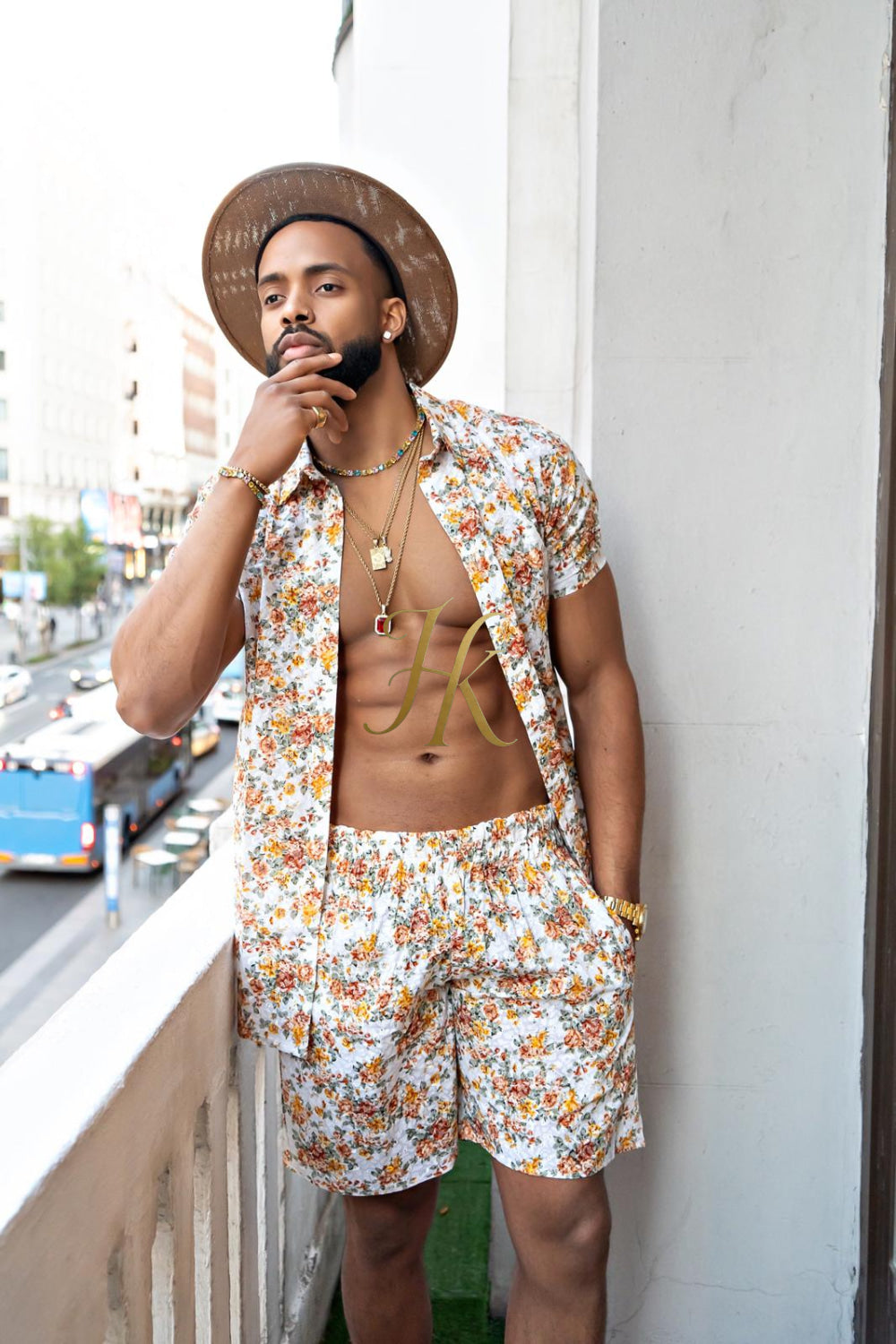 Flower Fashion Spring/Summer Men's Lace Two-Piece Clothing - kayibstrore
