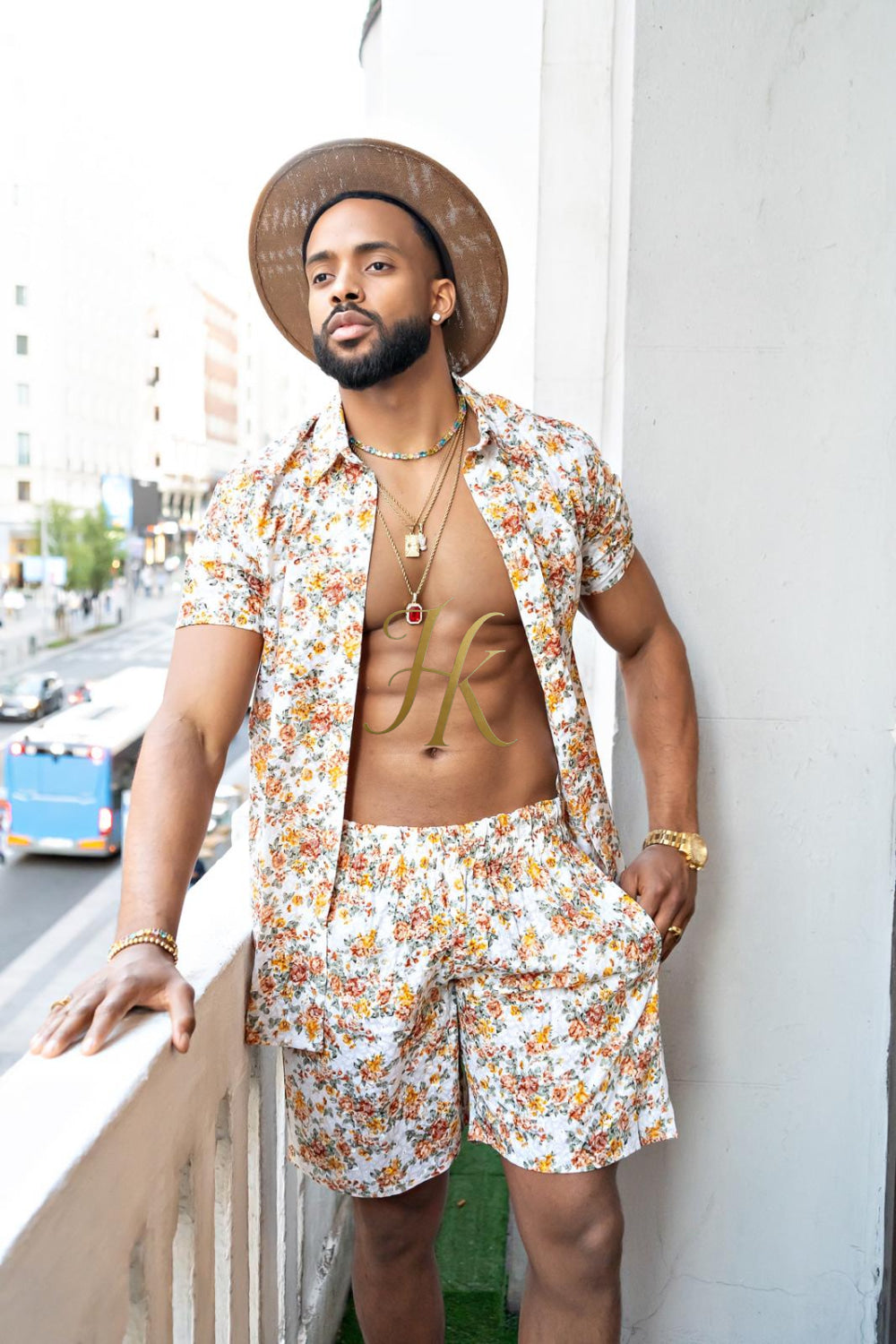 Flower Fashion Spring/Summer Men's Lace Two-Piece Clothing - kayibstrore