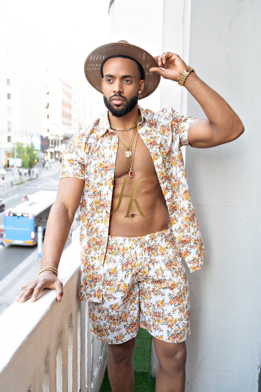Flower Fashion Spring/Summer Men's Lace Two-Piece Clothing - kayibstrore