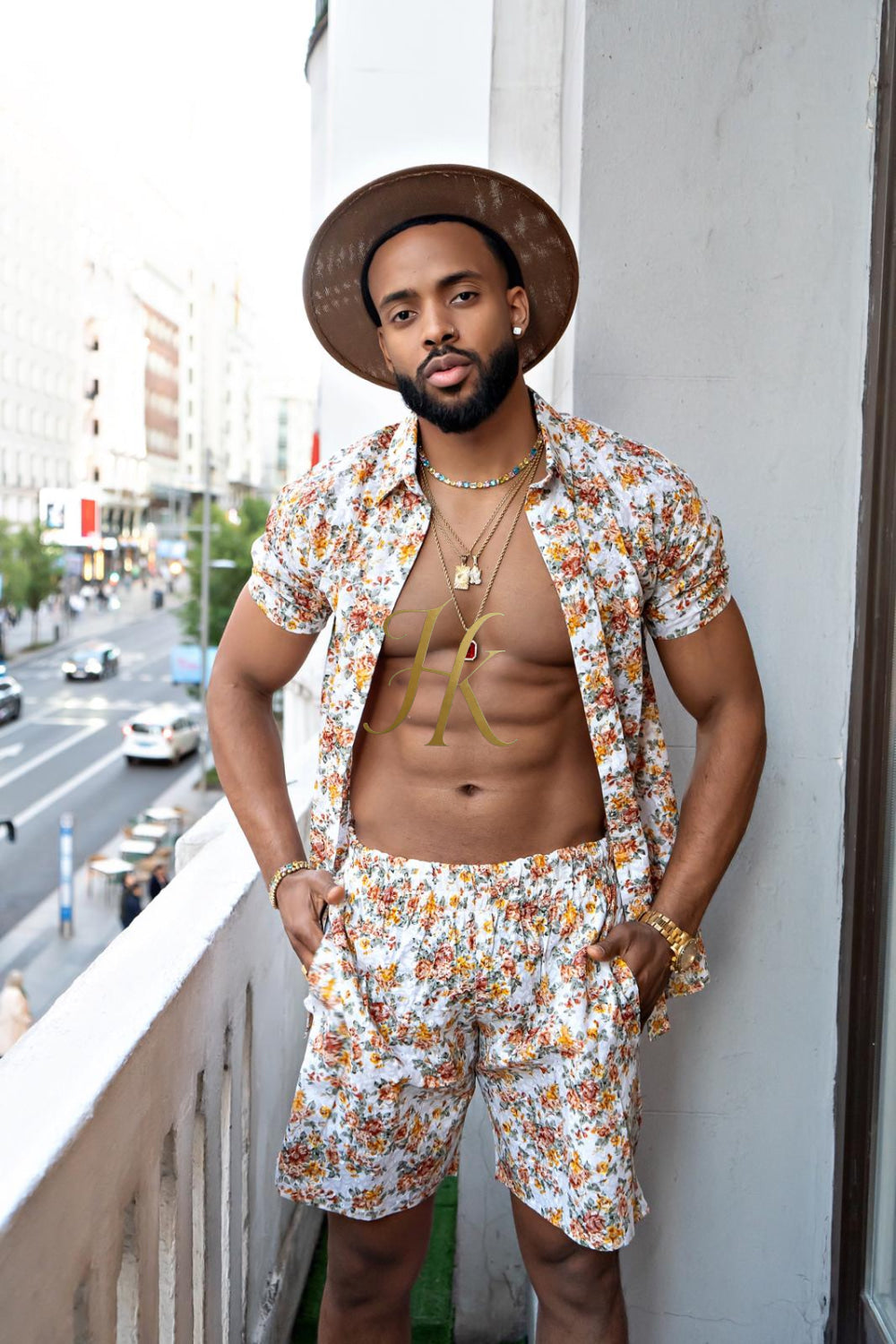 Flower Fashion Spring/Summer Men's Lace Two-Piece Clothing - kayibstrore
