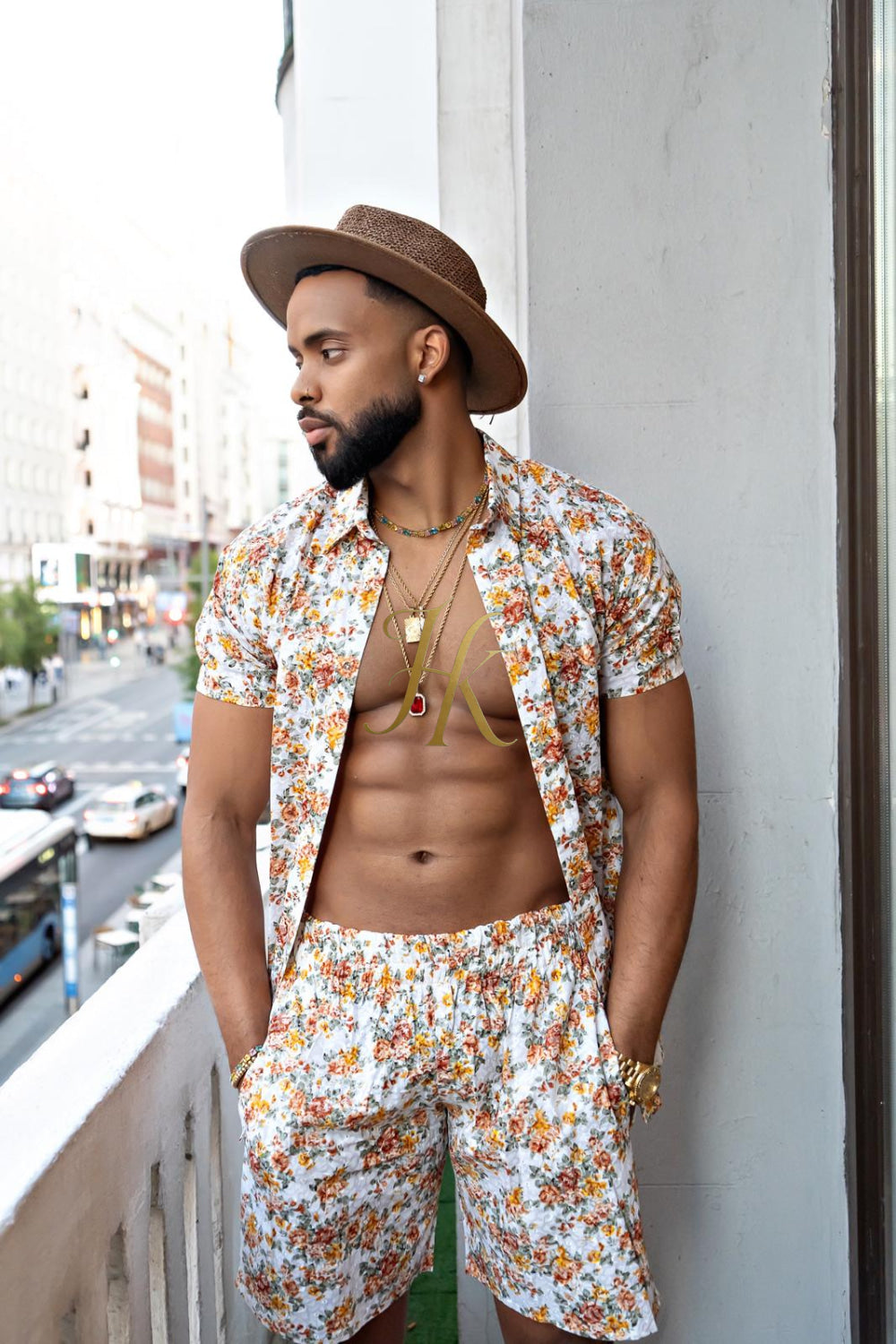 Flower Fashion Spring/Summer Men's Lace Two-Piece Clothing - kayibstrore